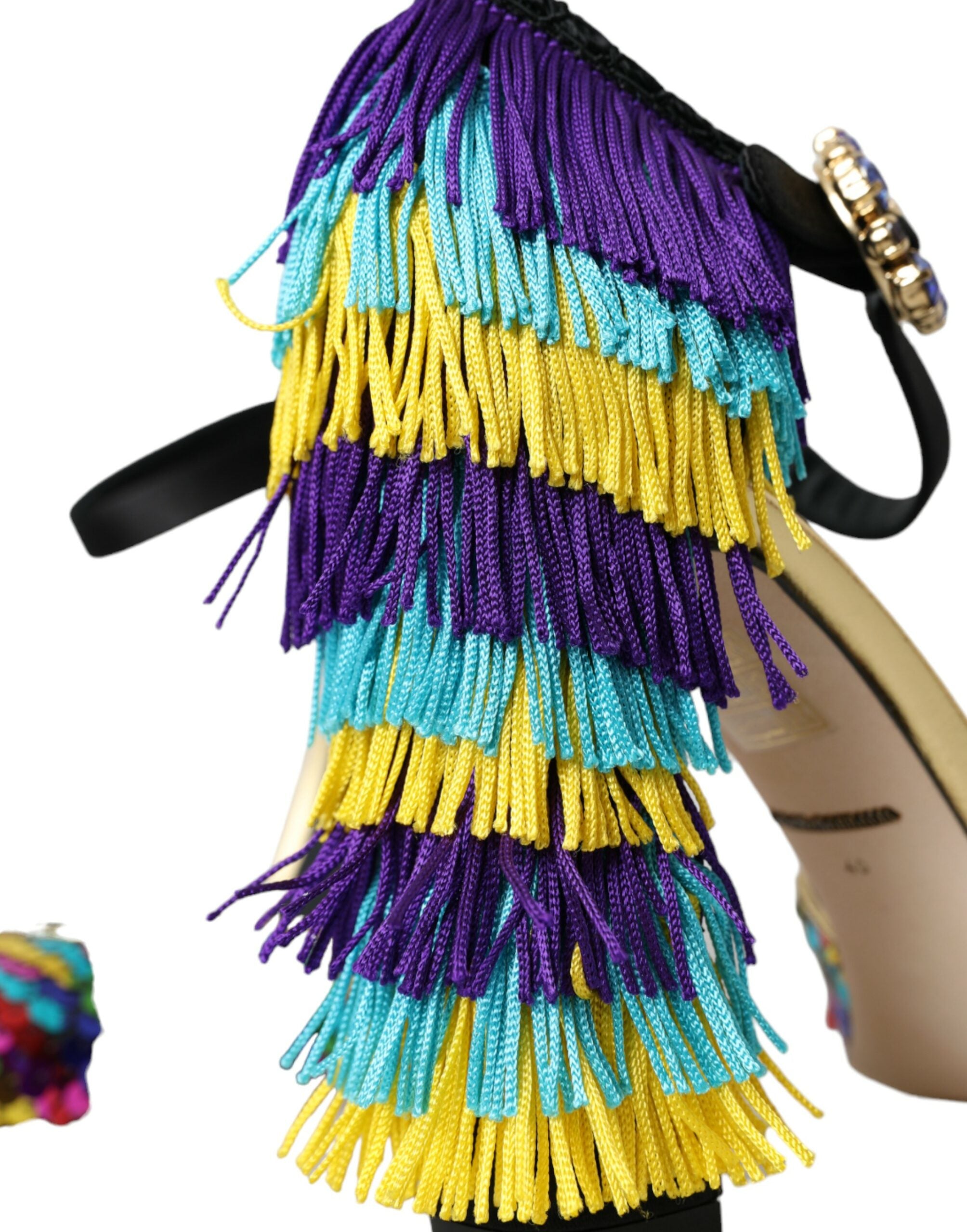 Dolce & Gabbana Multicolor Pailletten Kristall Mary Jane Schuhe-7