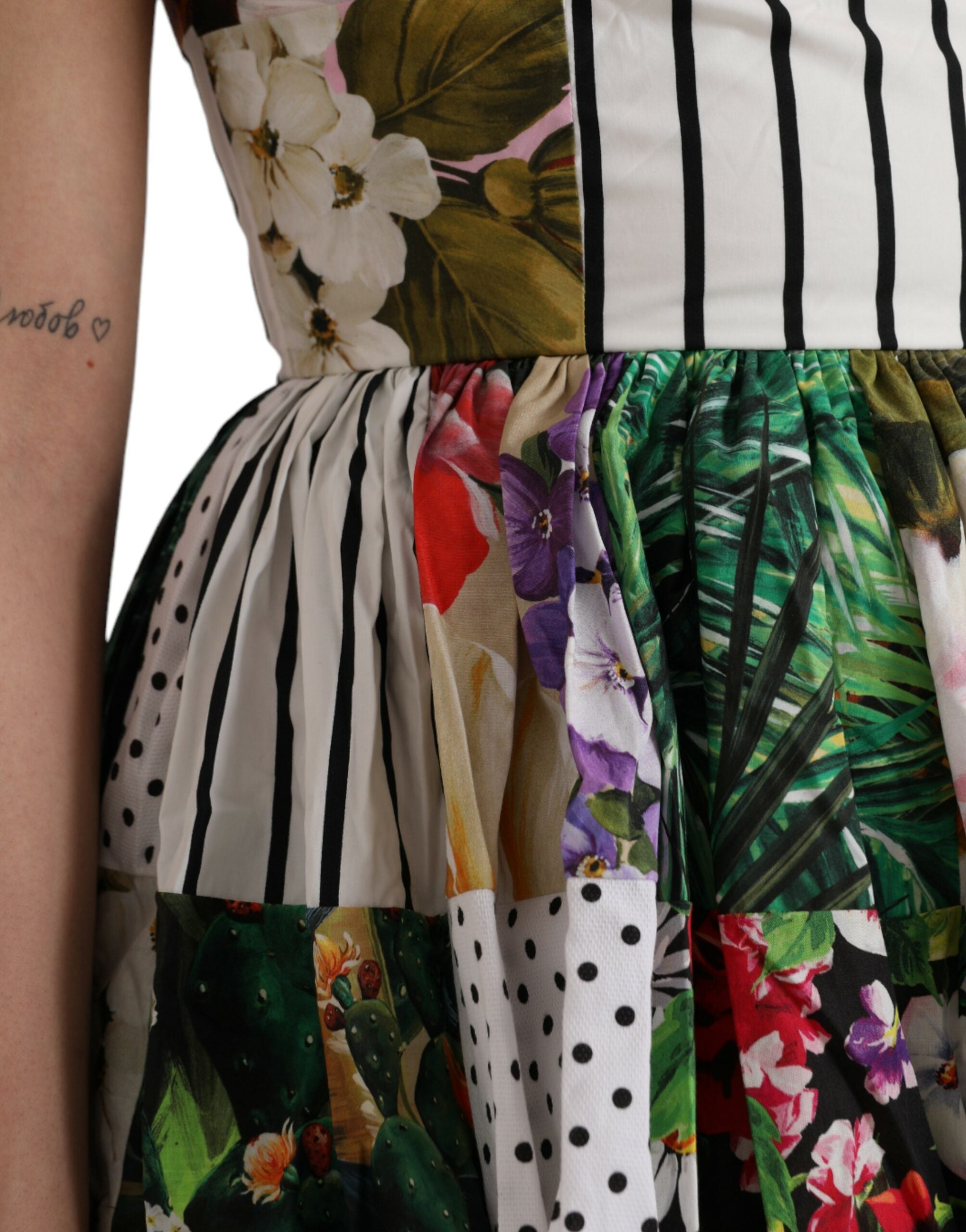 Vestido mini de algodón con patchwork multicolor de Dolce & Gabbana Aline-6
