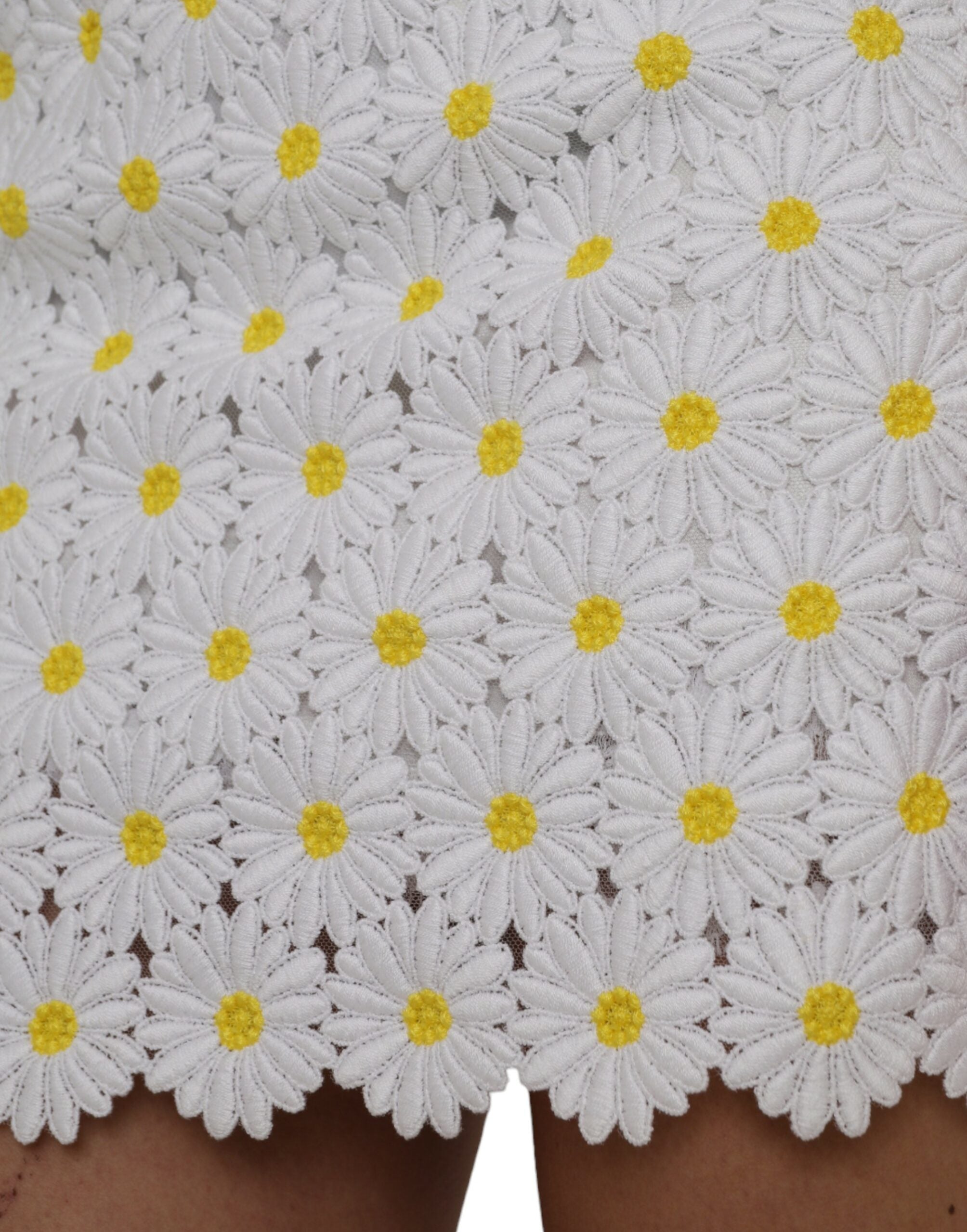 Dolce & Gabbana White Floral A-Line Mini Skirt-5