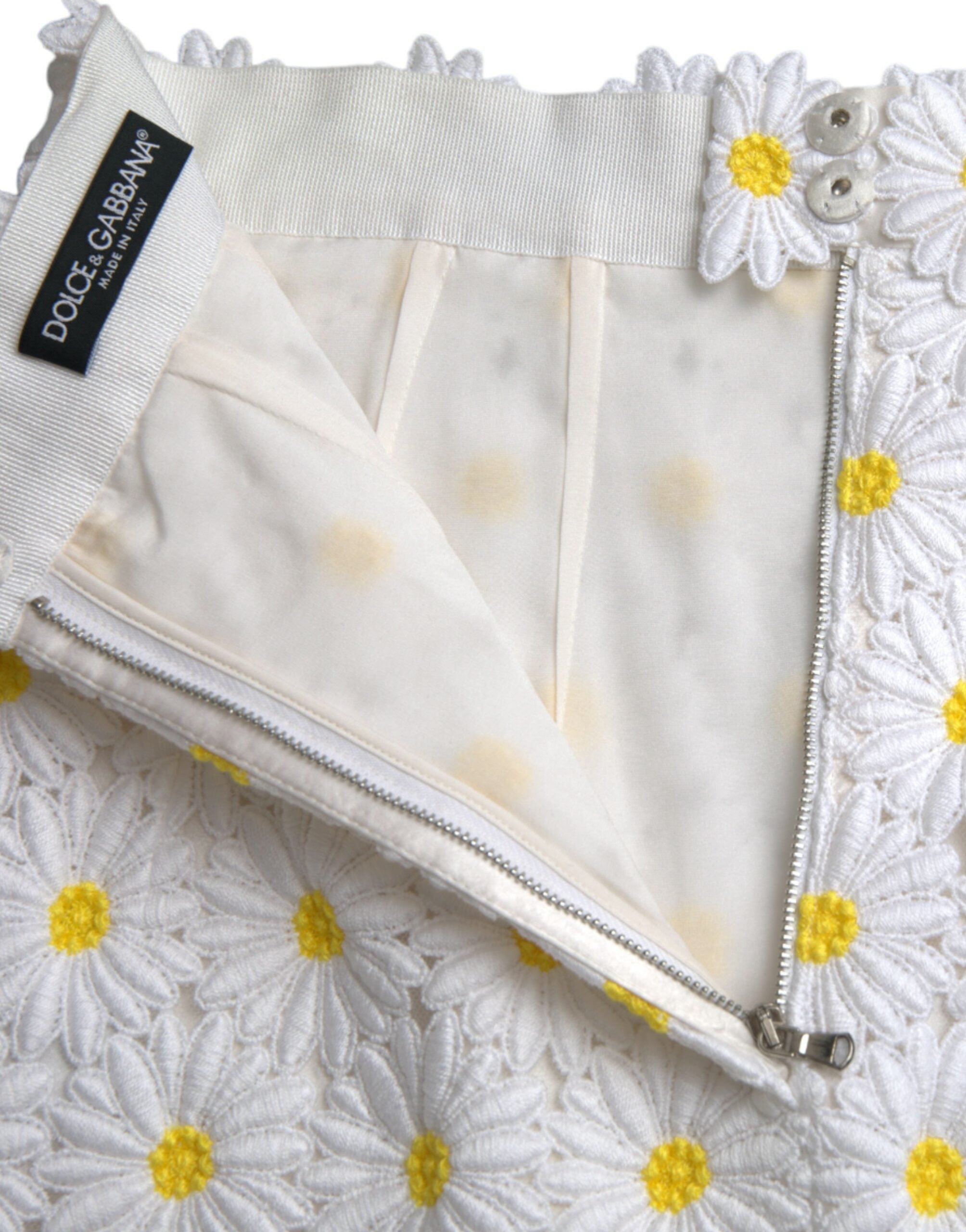Dolce & Gabbana White Floral A-Line Mini Skirt-6