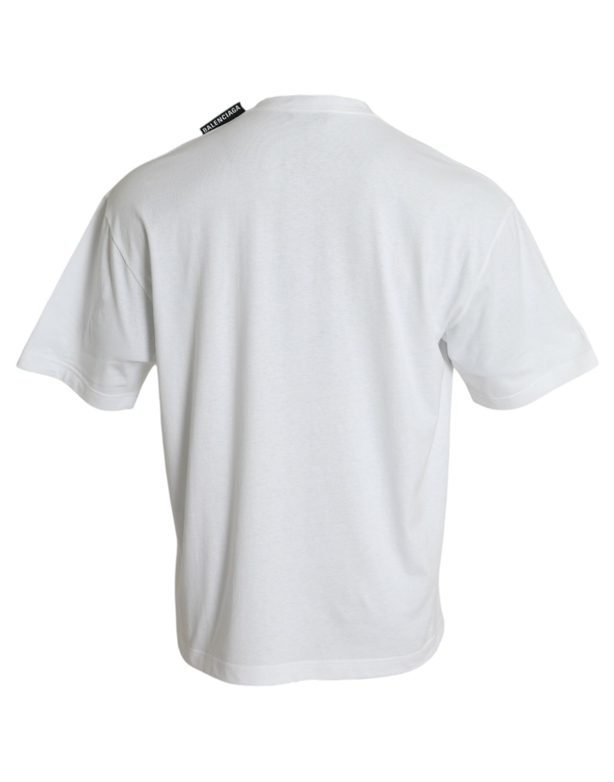 Balenciaga Weißes T-Shirt aus Baumwoll-Jersey mit Rundhalsausschnitt-3