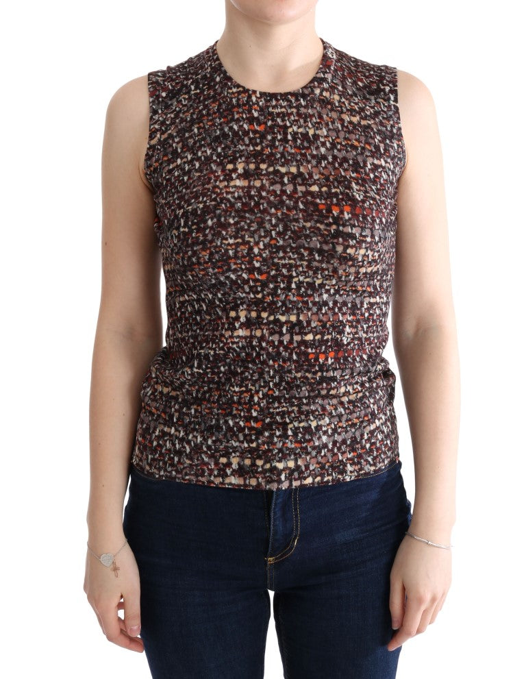 Dolce & Gabbana multi-colored printed knit top/T-shirt made of wool-1