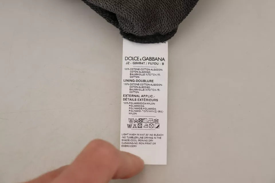 Dolce & Gabbana Schwarzes Baumwoll-Logo-Sweatshirt mit Kapuze Pullover-5