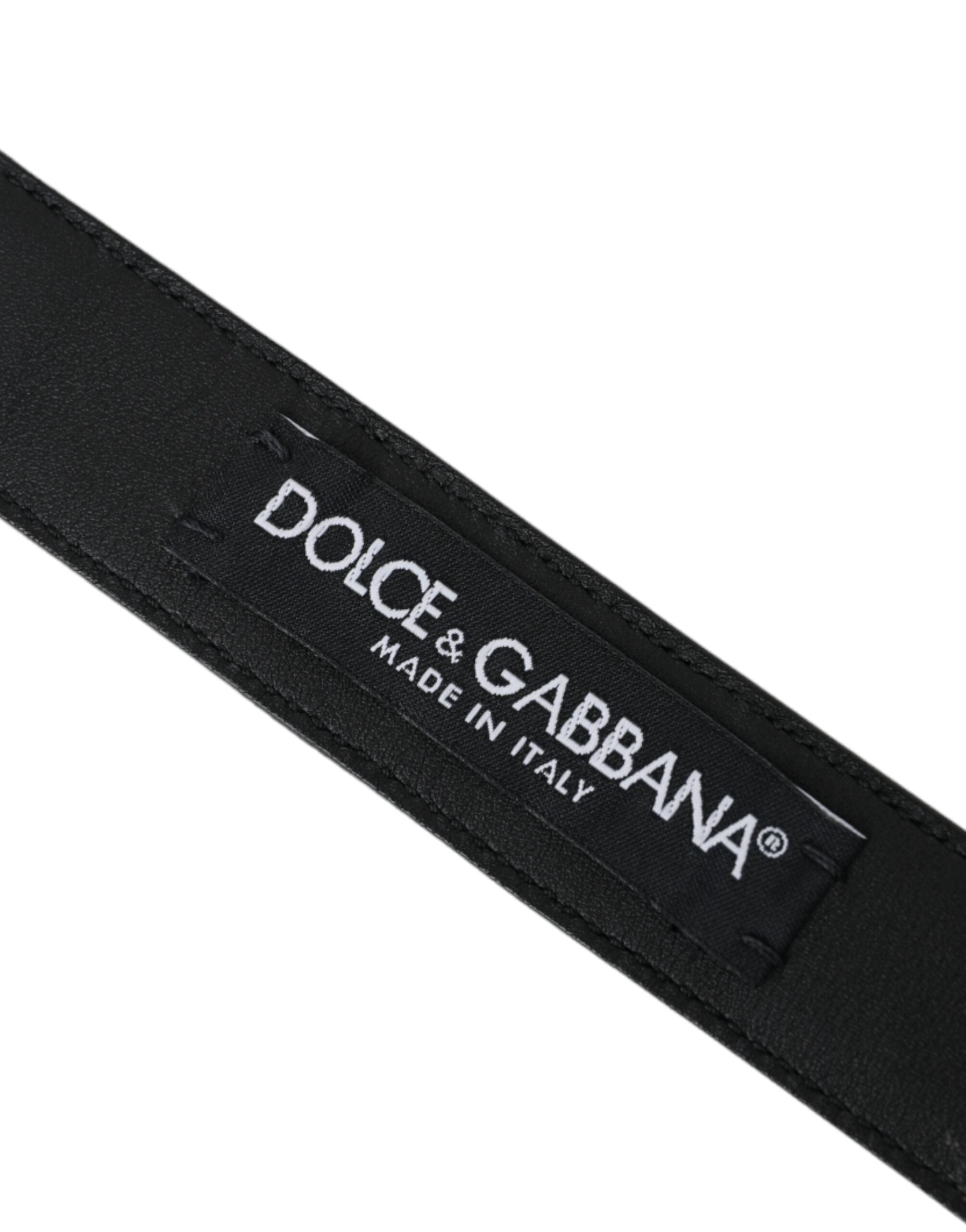 Dolce & Gabbana Dark Brown Perforated Leather Metal Buckle Belt Men's-5