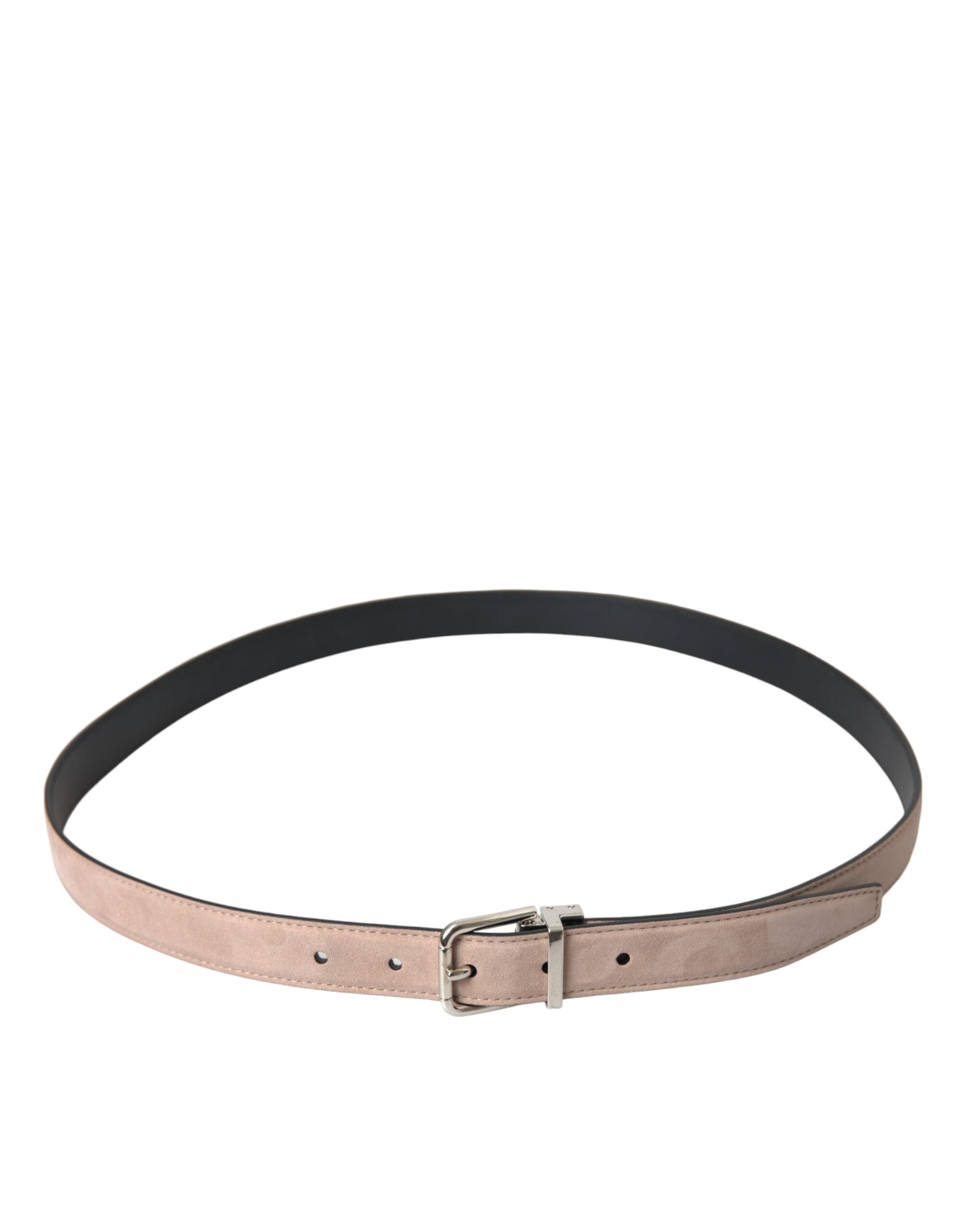 Dolce & Gabbana Beige Wildleder Leder Silber Schnalle Gürtel Männer-2