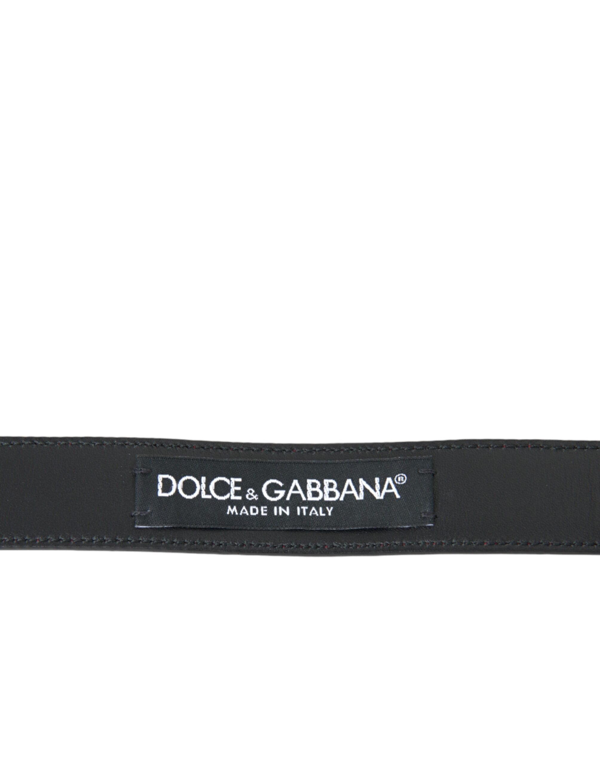 Dolce & Gabbana Red Leather Silver Metal Buckle Belt Men's-3