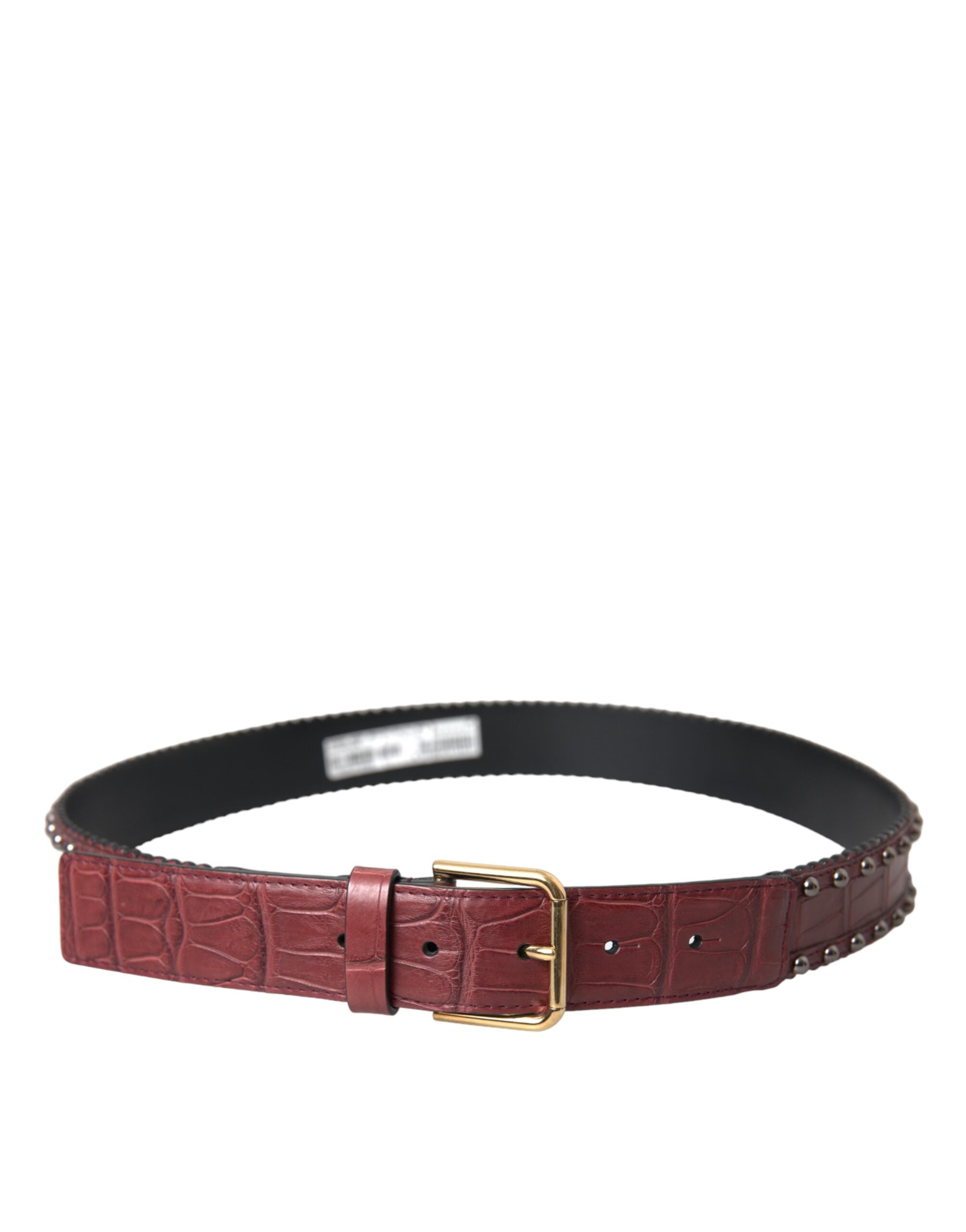 Dolce & Gabbana brown alligator leather belt with metal buckle-2