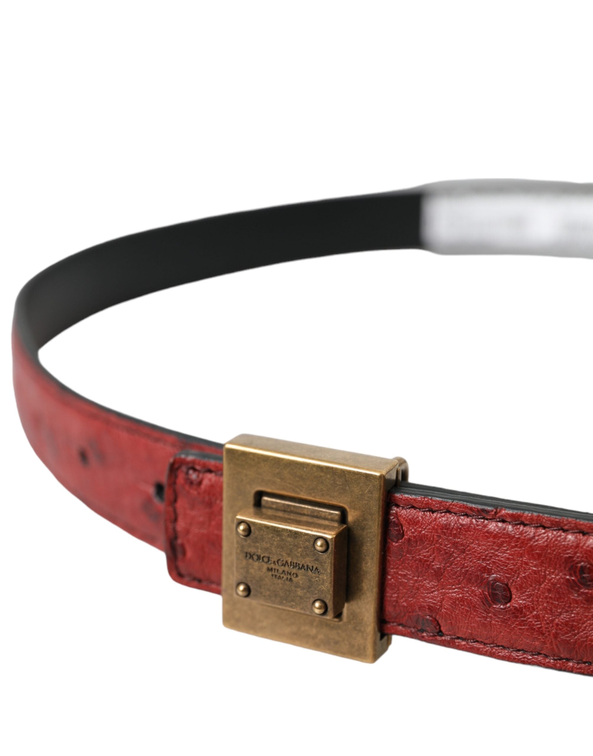 Dolce & Gabbana Brauner Ledergürtel mit quadratischer Metallschnalle-3