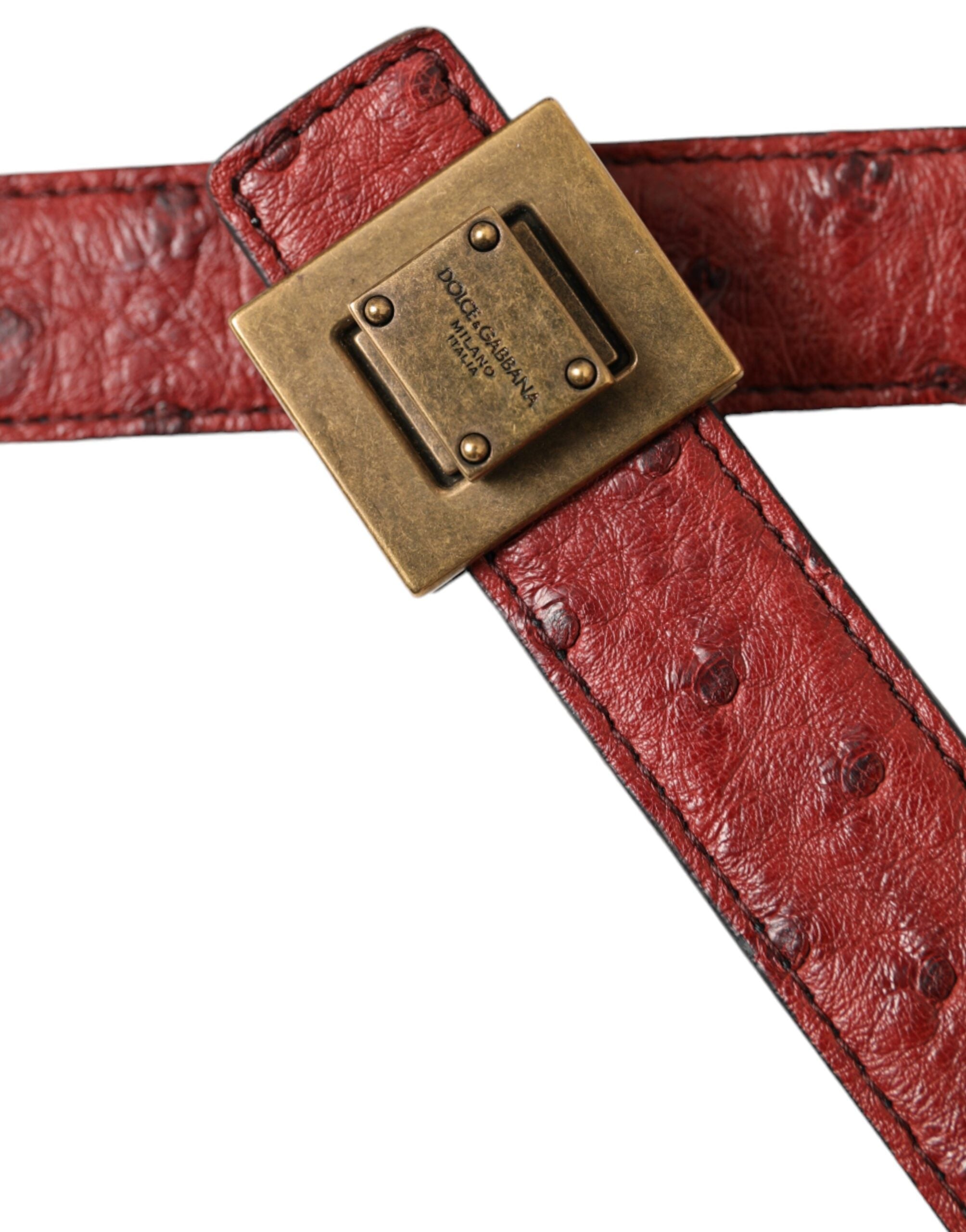 Dolce & Gabbana Brauner Ledergürtel mit quadratischer Metallschnalle-4