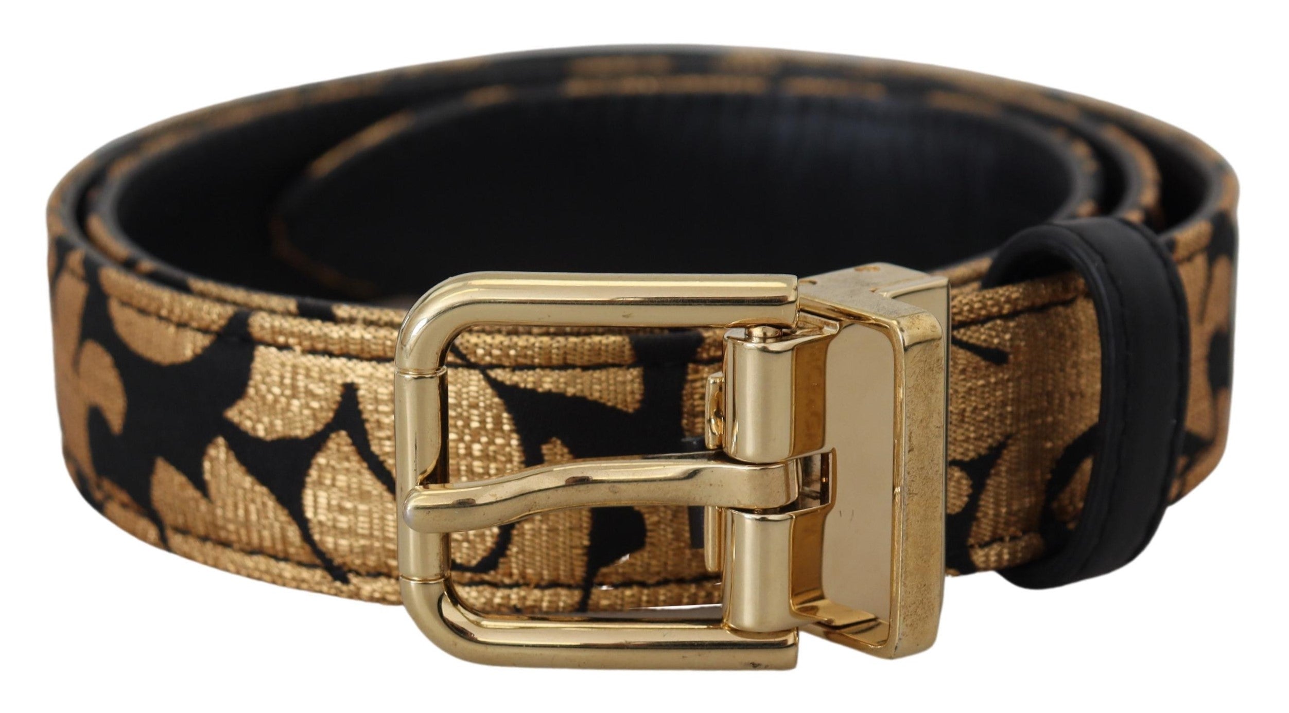 Dolce & Gabbana Multicolor Jacquard Leather Logo Buckle Belt-2
