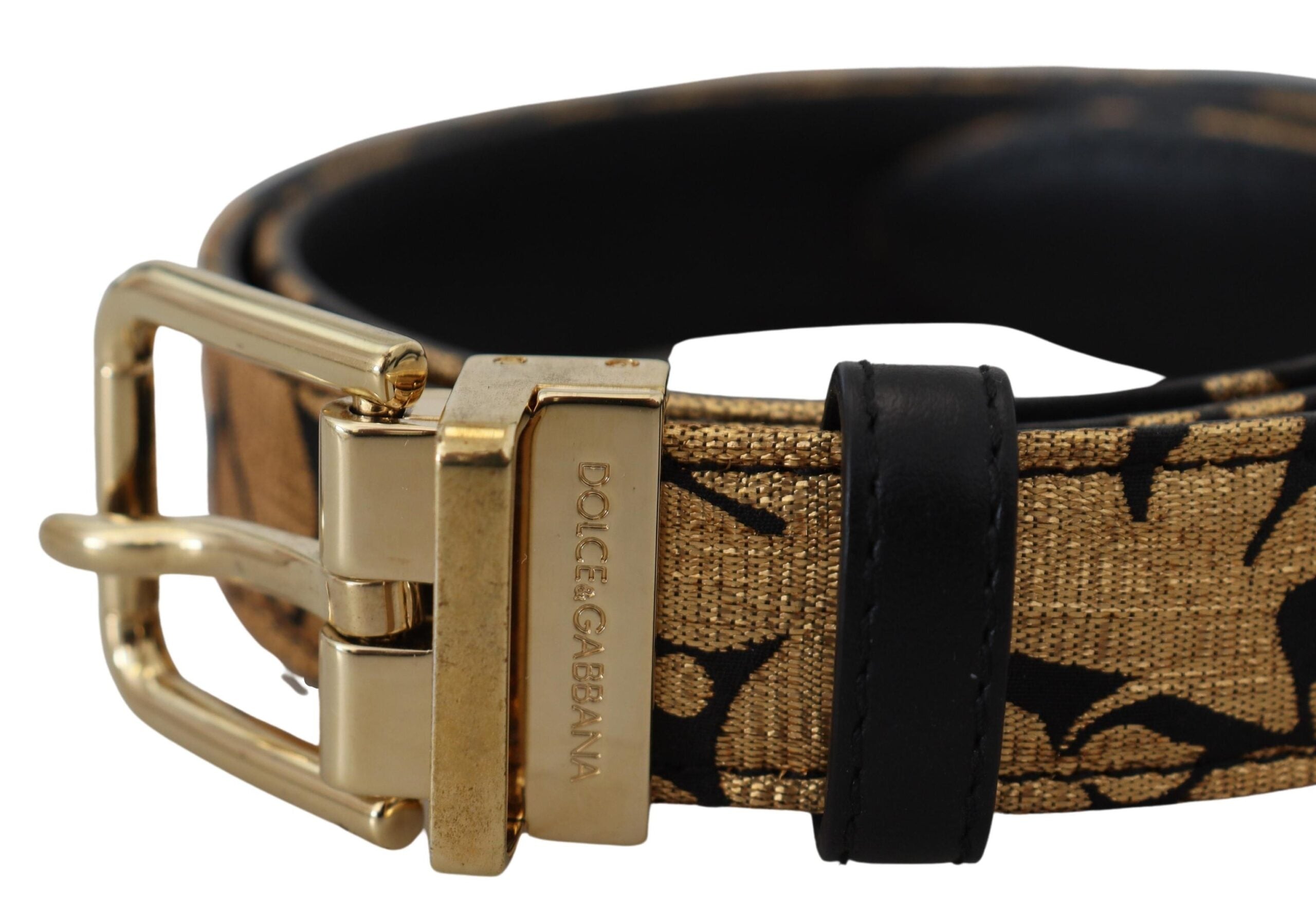 Dolce & Gabbana Multicolor Jacquard Leather Logo Buckle Belt-3