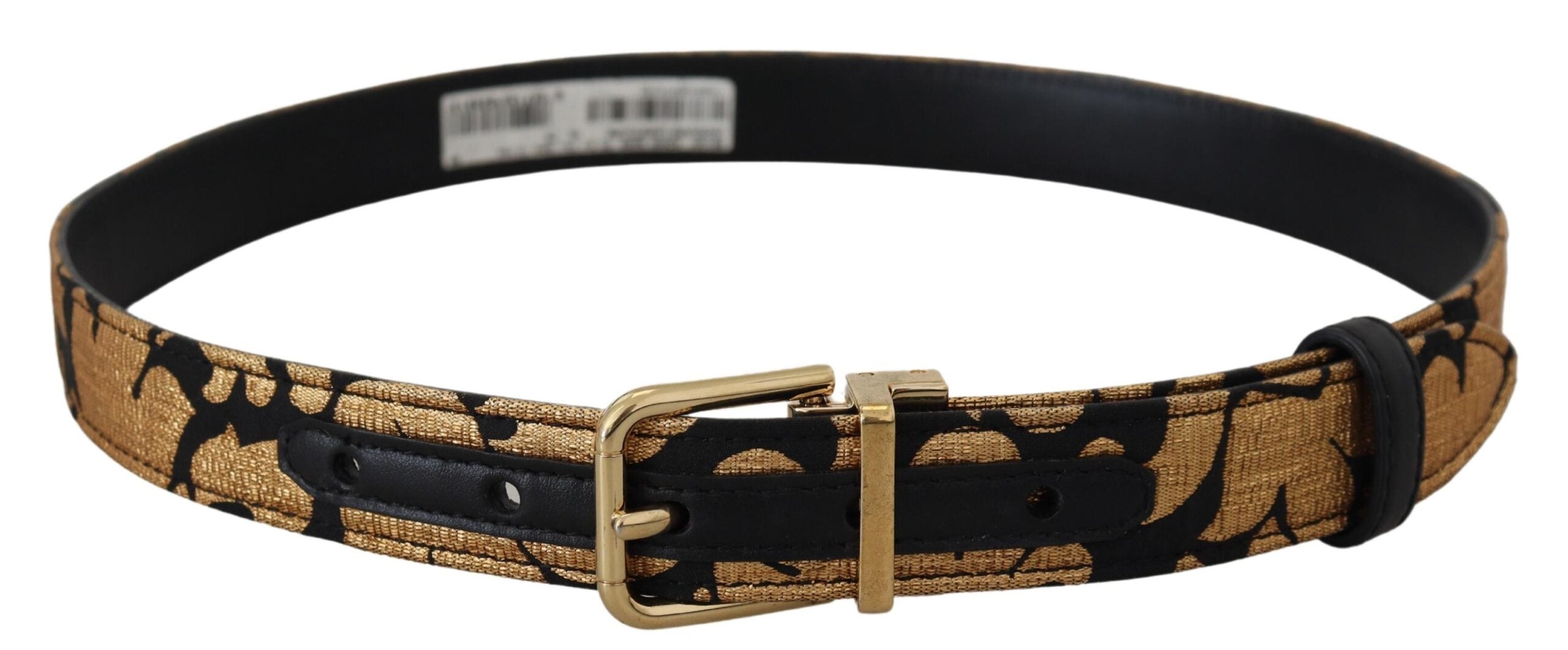 Dolce & Gabbana Multicolor Jacquard Leather Logo Buckle Belt-4