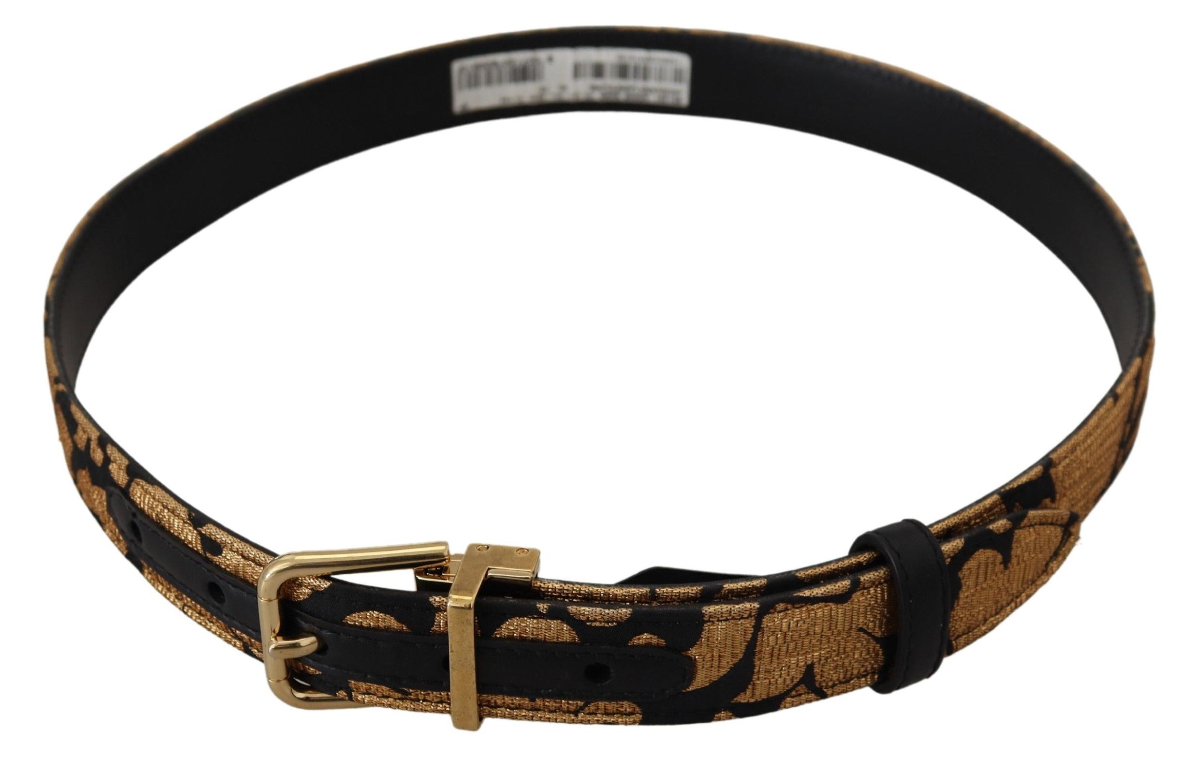 Dolce & Gabbana Multicolor Jacquard Leather Logo Buckle Belt-5
