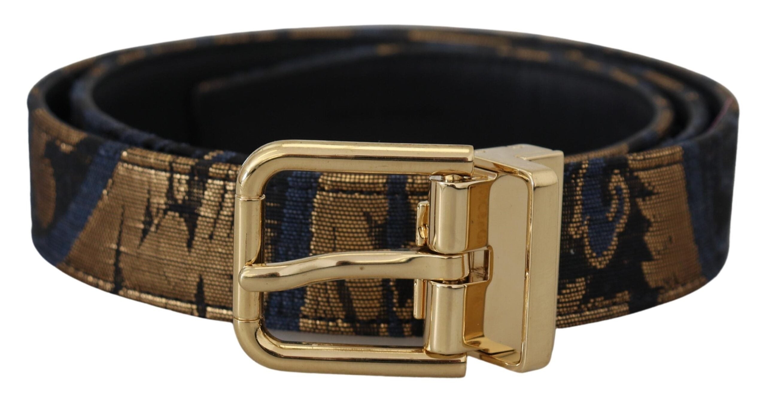 Dolce & Gabbana Multicolor Jacquard Leather Logo Buckle Belt-2