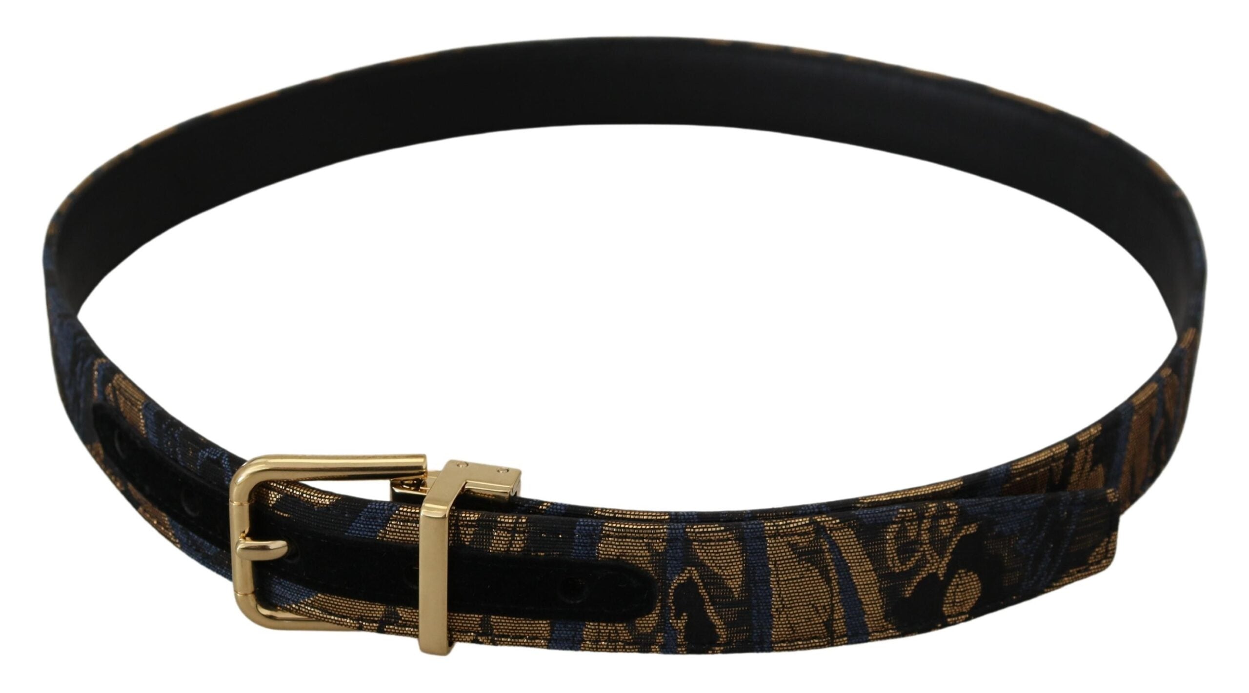 Dolce & Gabbana Multicolor Jacquard Leather Logo Buckle Belt-5