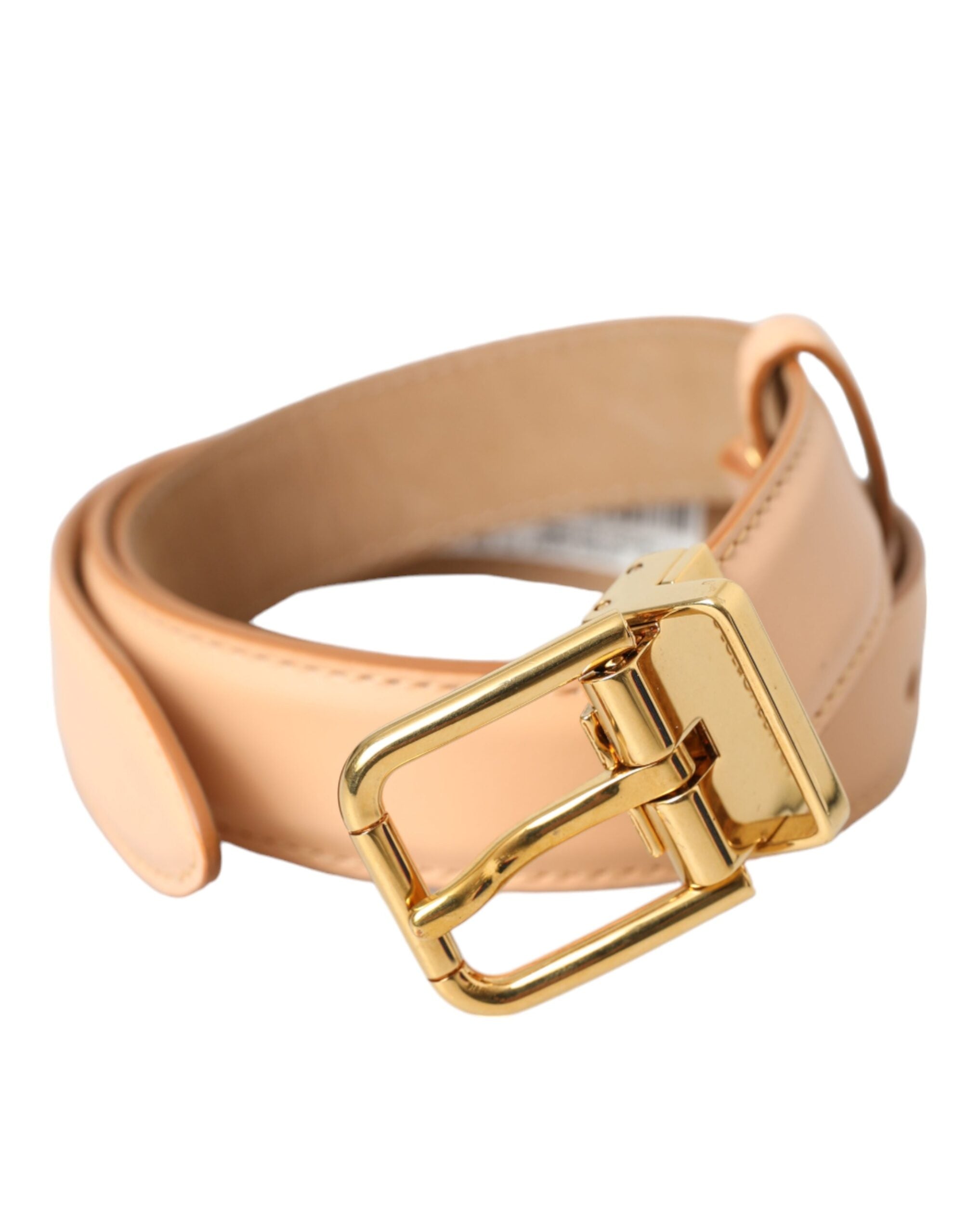 Dolce & Gabbana belt in beige calfskin with gold metal buckle-2