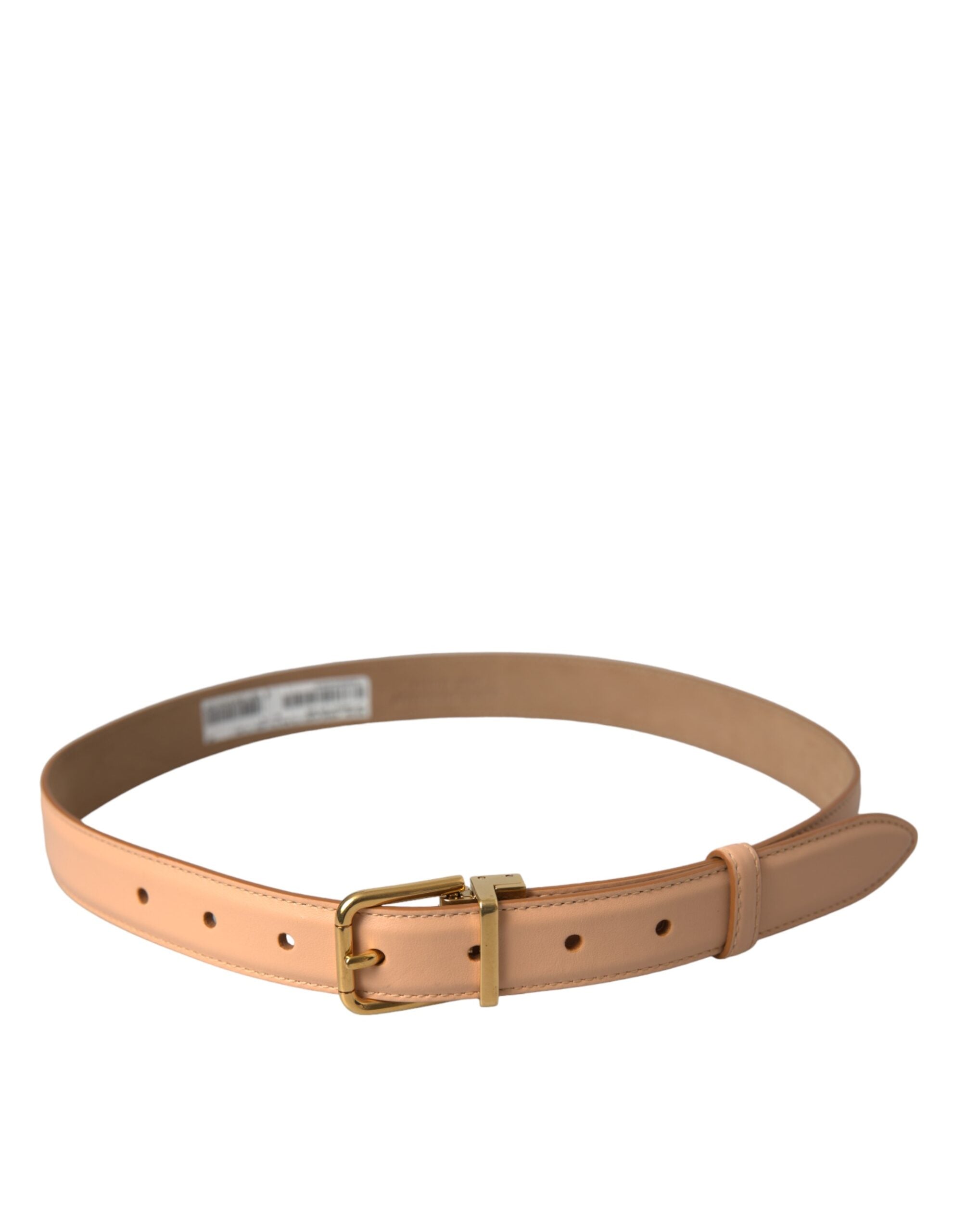 Dolce & Gabbana belt in beige calfskin with gold metal buckle-3