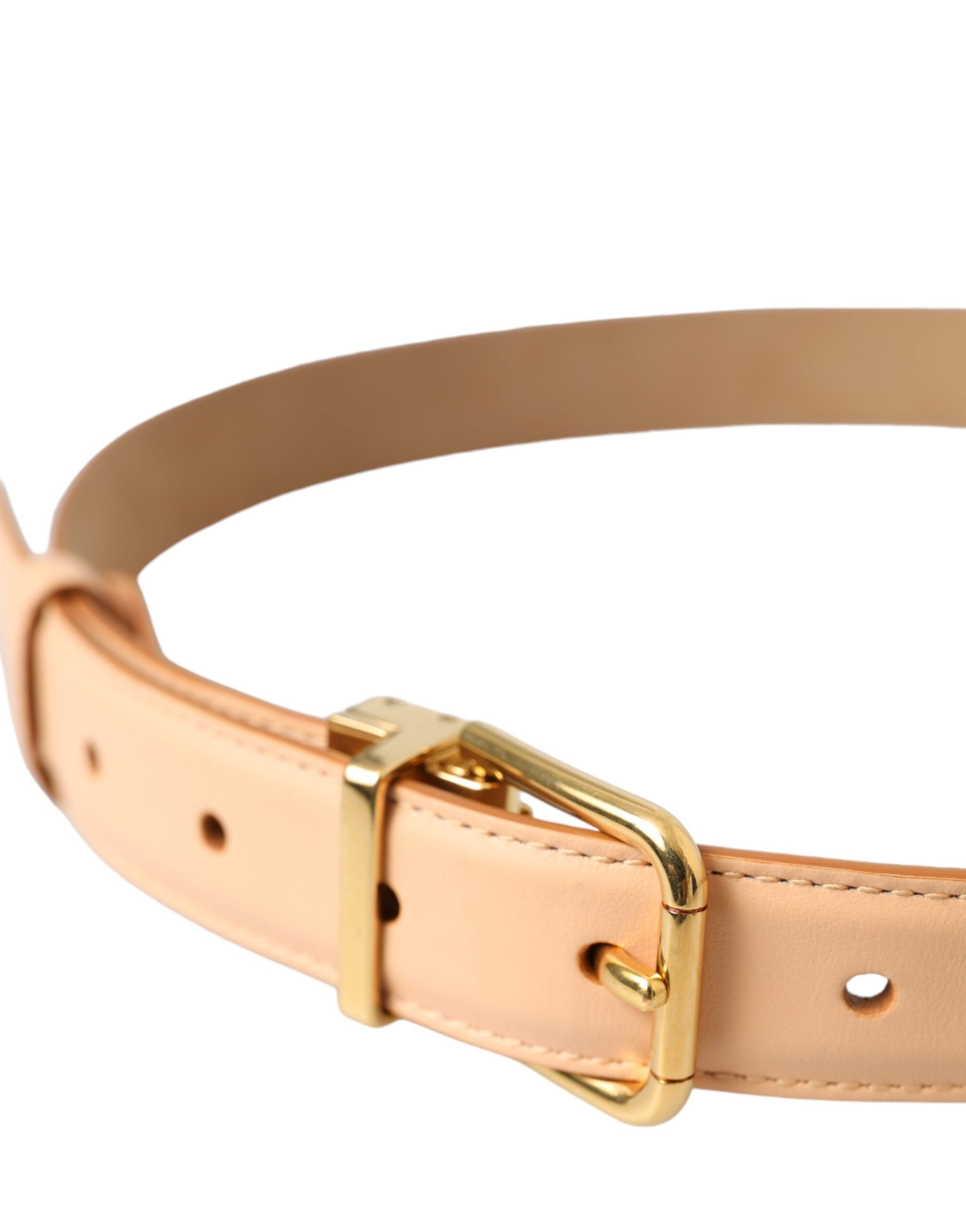 Dolce & Gabbana belt in beige calfskin with gold metal buckle-4
