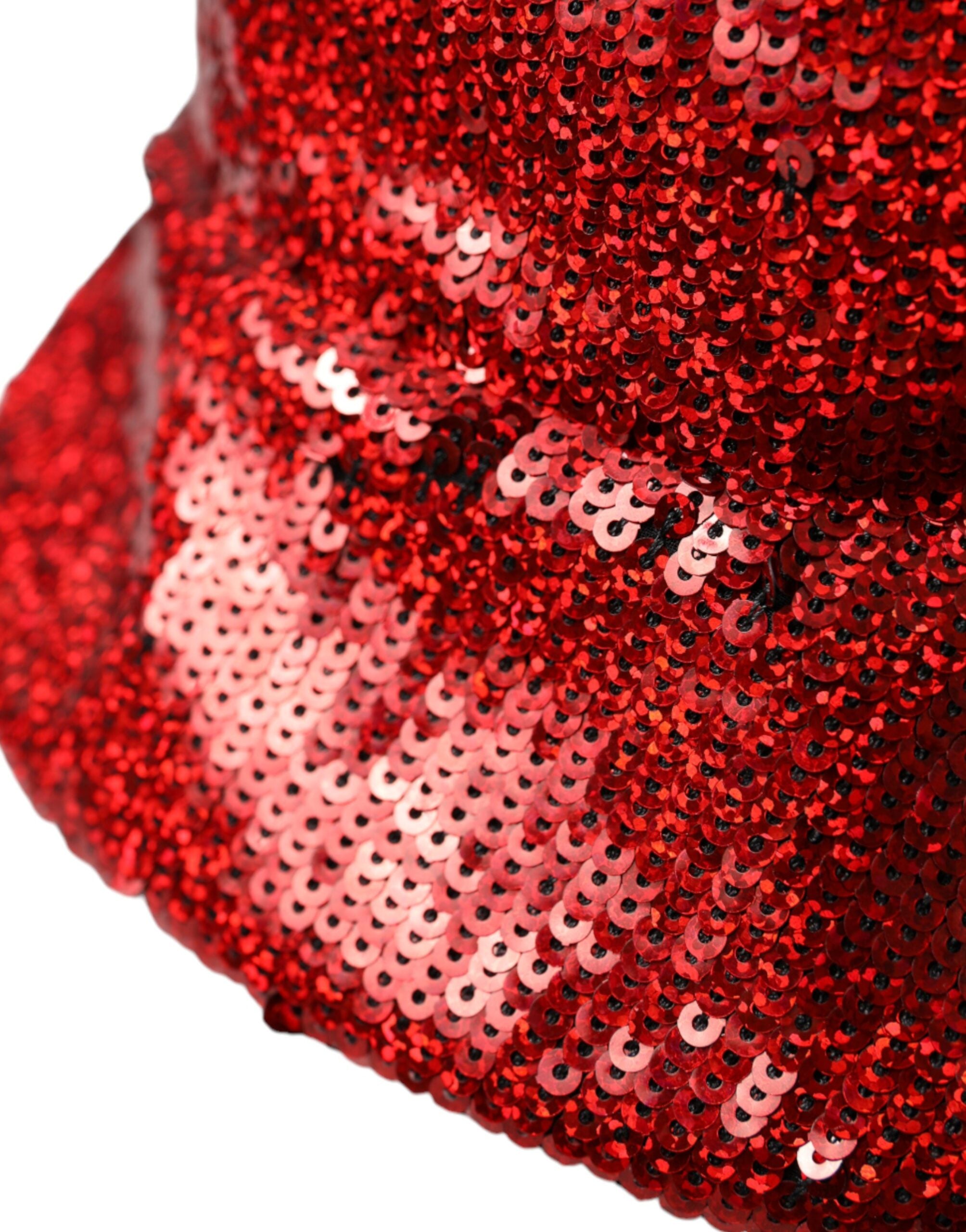 Sombrero de pescador de nailon con lentejuelas rojas de Dolce & Gabbana para hombre-5