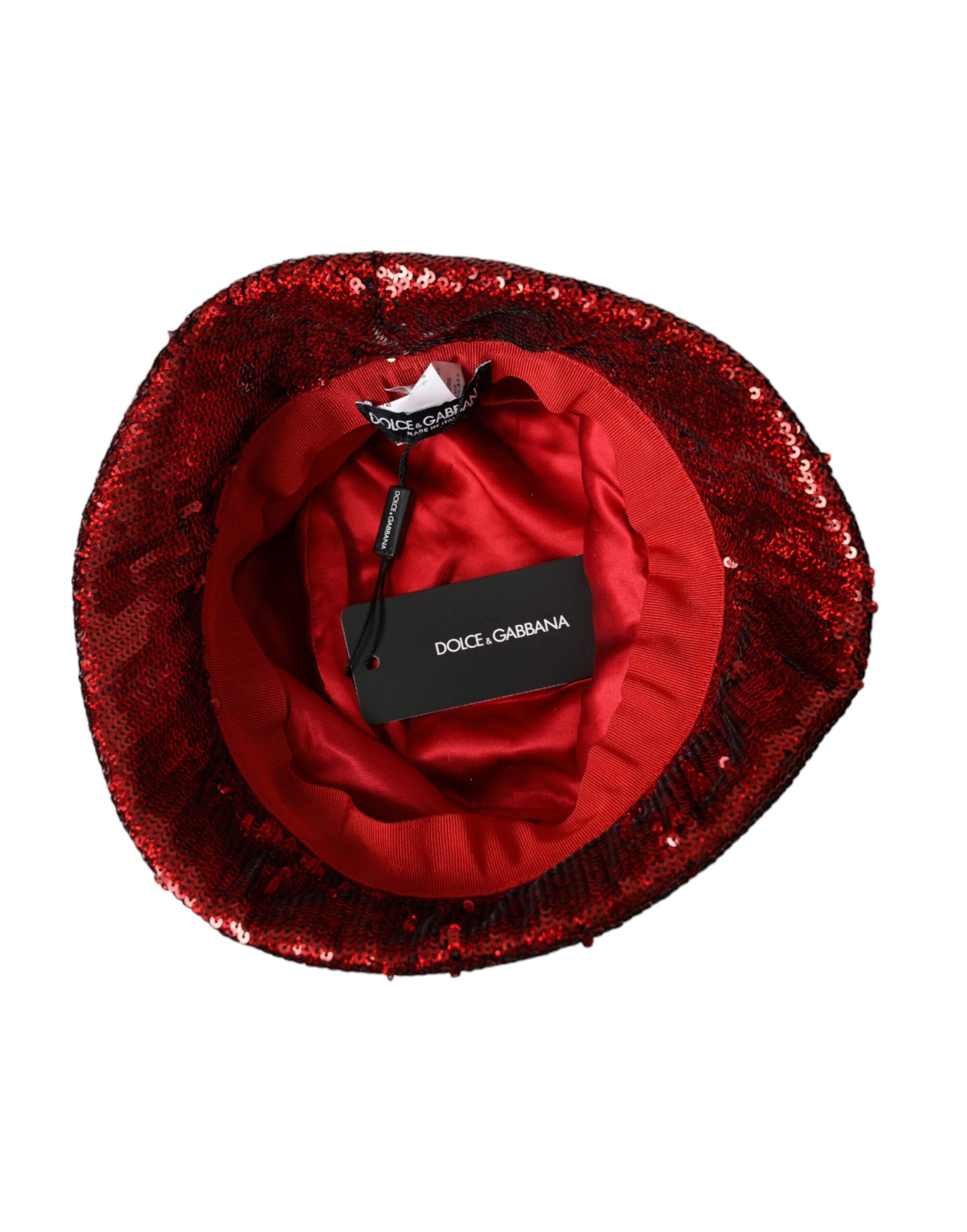 Sombrero de pescador de nailon con lentejuelas rojas de Dolce & Gabbana para hombre-6