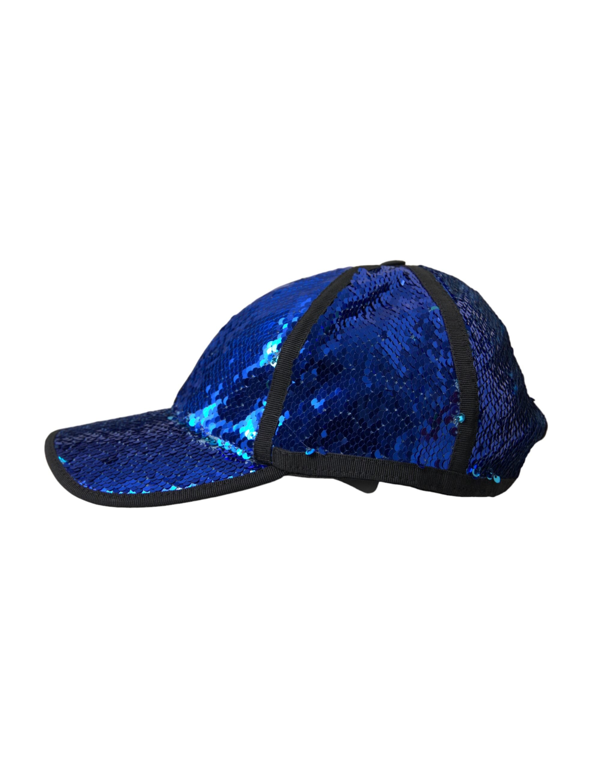 Gorra de béisbol con lentejuelas azul real de Dolce & Gabbana para hombre-2