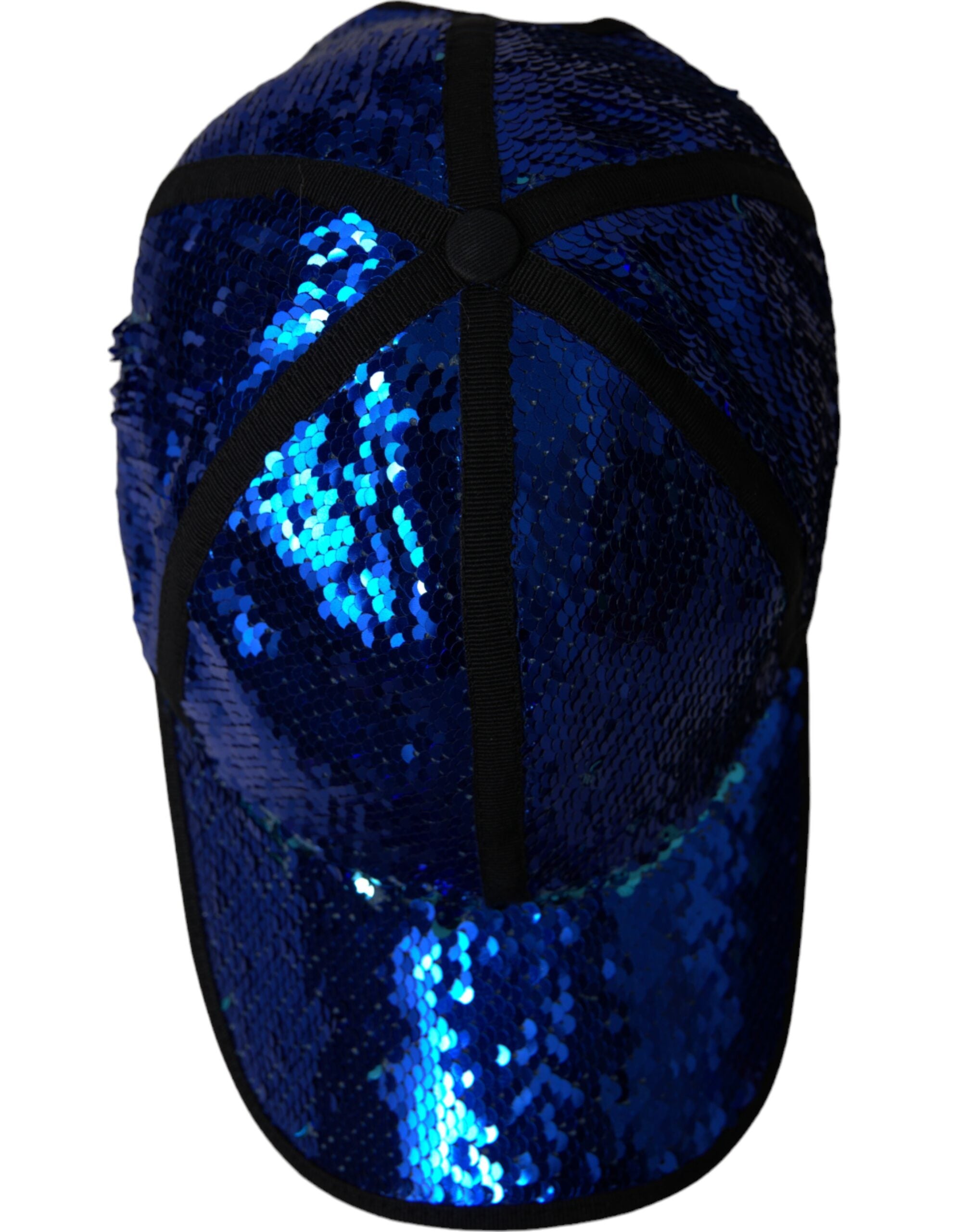 Gorra de béisbol con lentejuelas azul real de Dolce & Gabbana para hombre-4