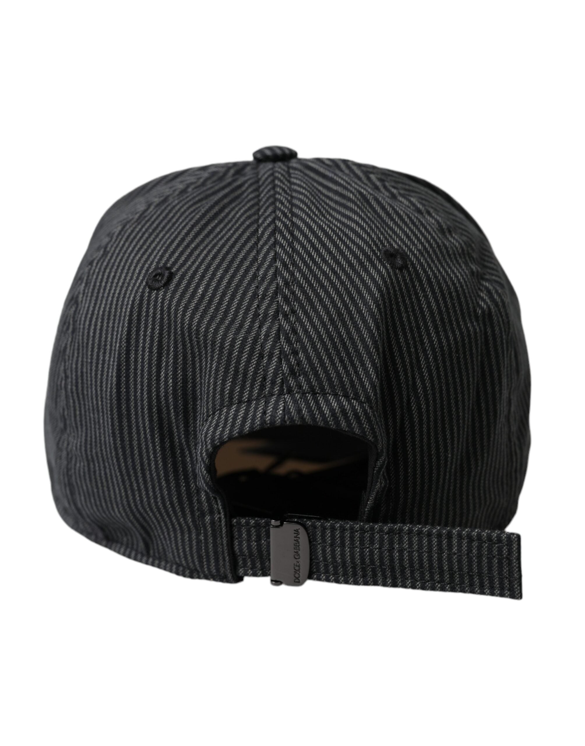 Gorra de béisbol Dolce & Gabbana de algodón negro con adornos para hombre-4