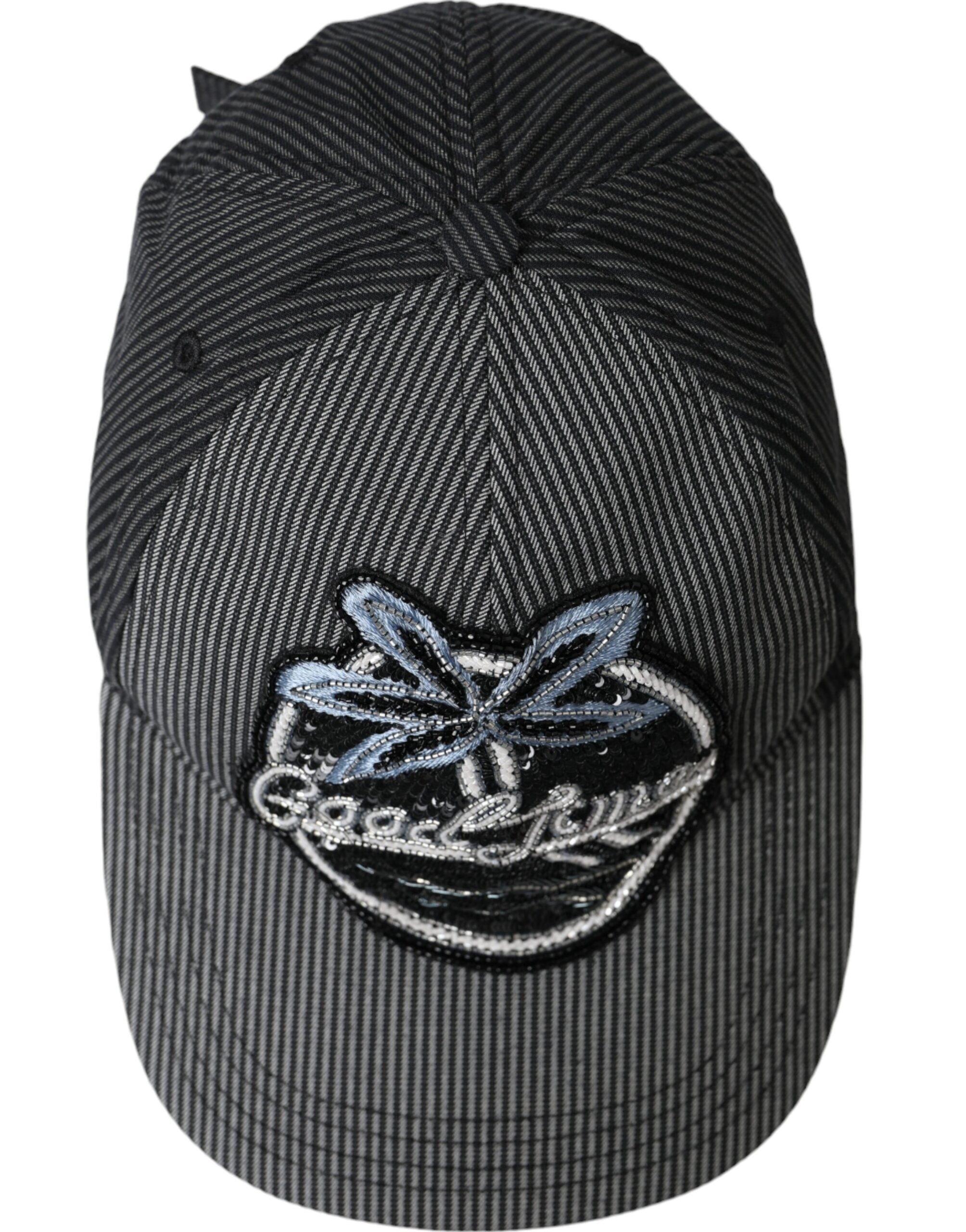 Gorra de béisbol Dolce & Gabbana de algodón negro con adornos para hombre-5