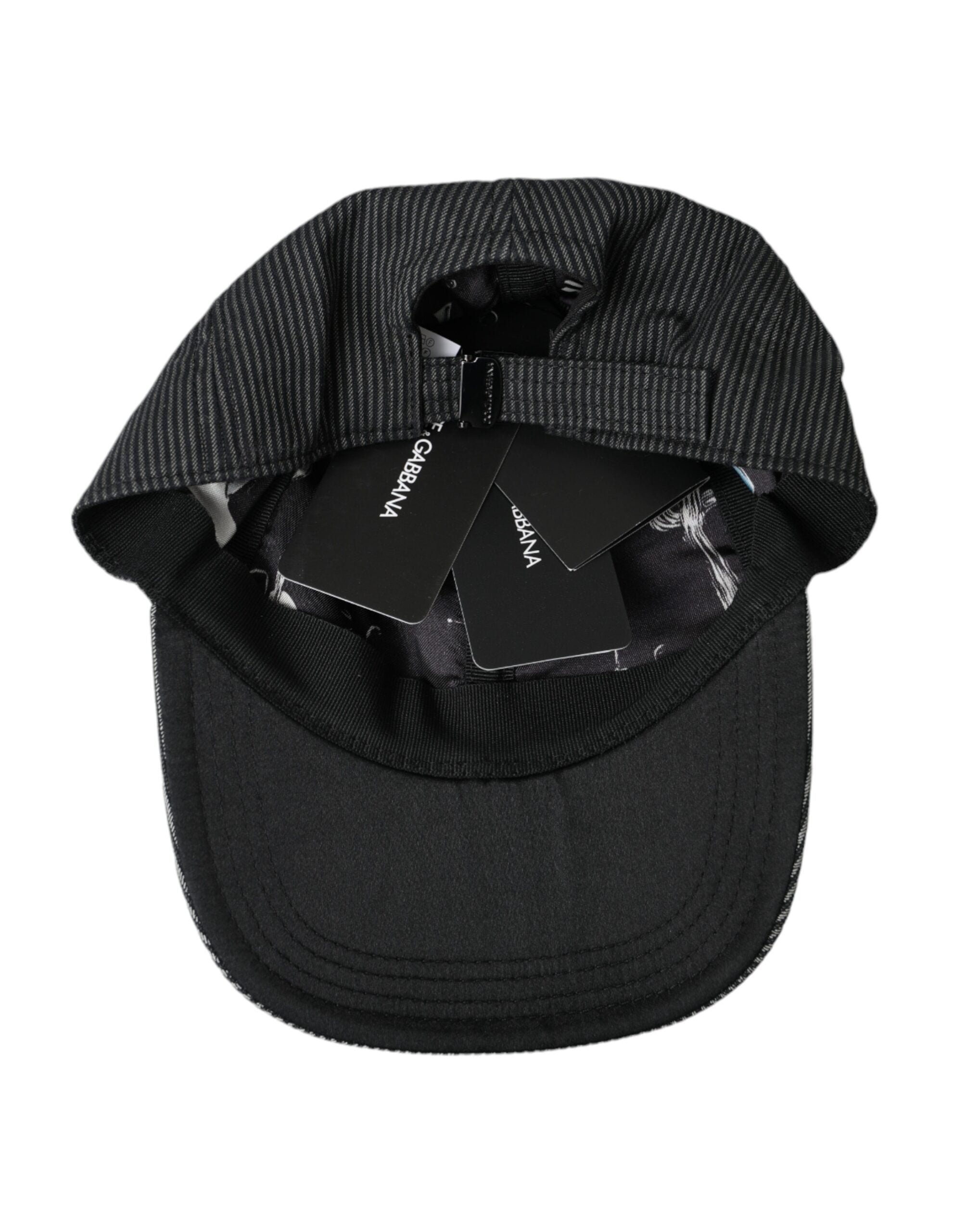 Gorra de béisbol Dolce & Gabbana de algodón negro con adornos para hombre-6