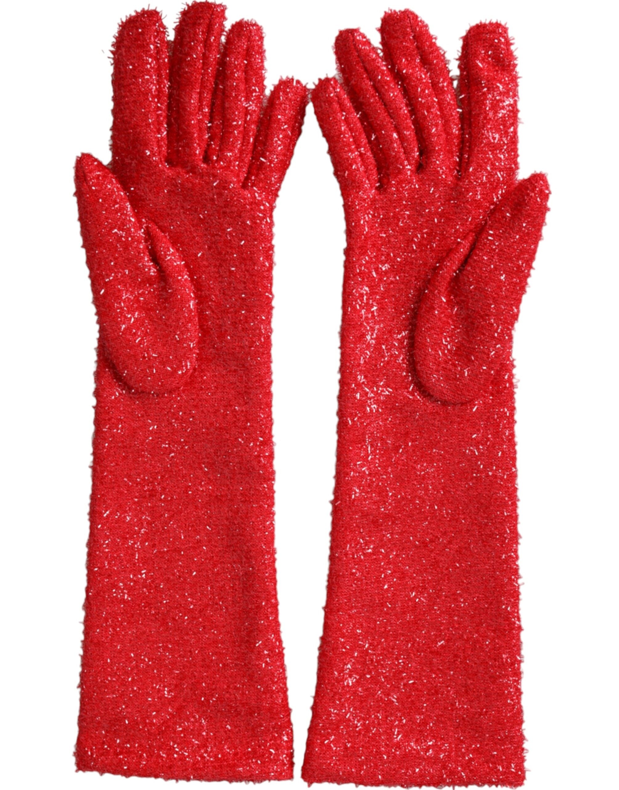 Guantes Fantasia de lúrex rojo de Dolce & Gabbana, manga media-2