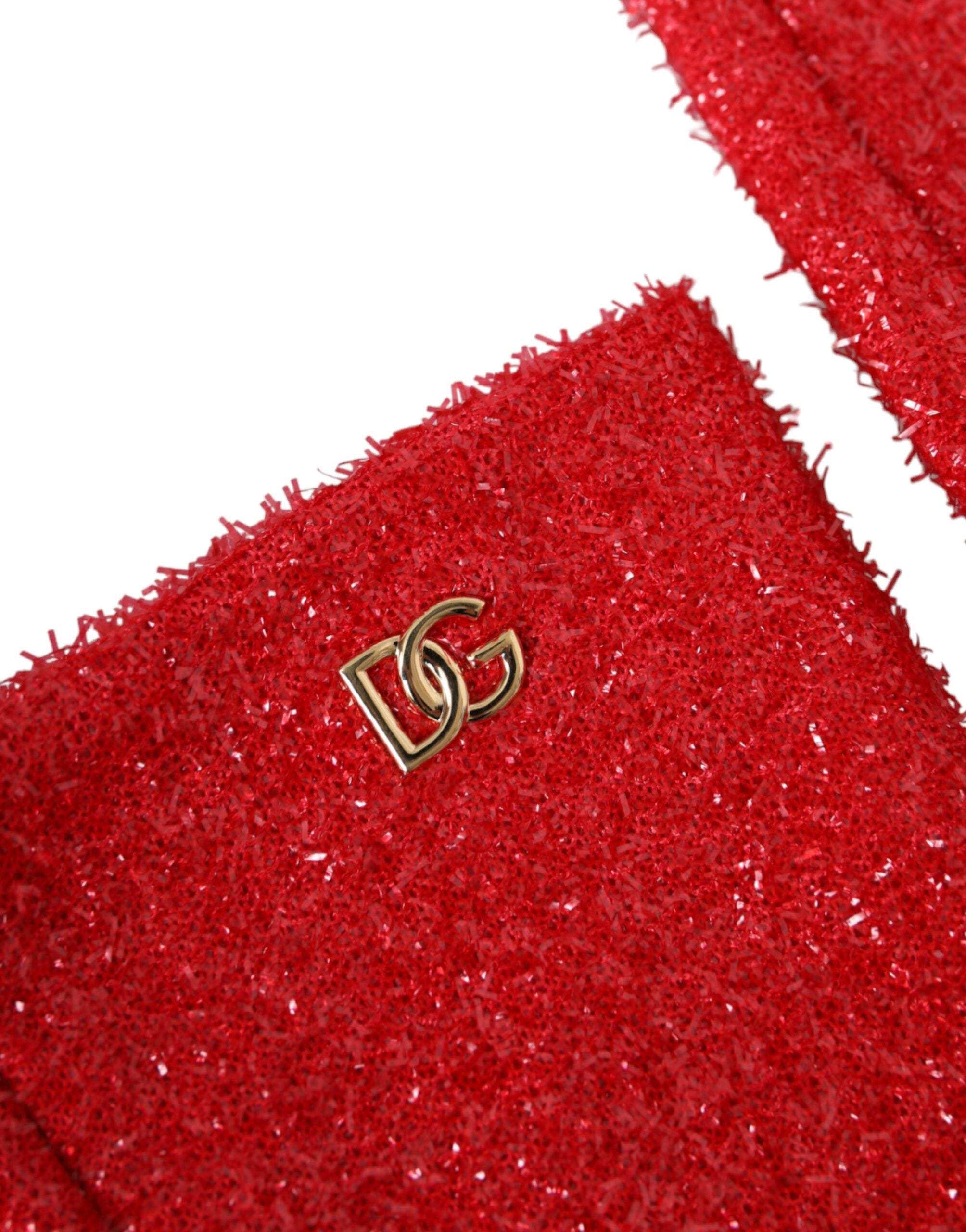 Guantes Fantasia de lúrex rojo de Dolce & Gabbana, manga media-3