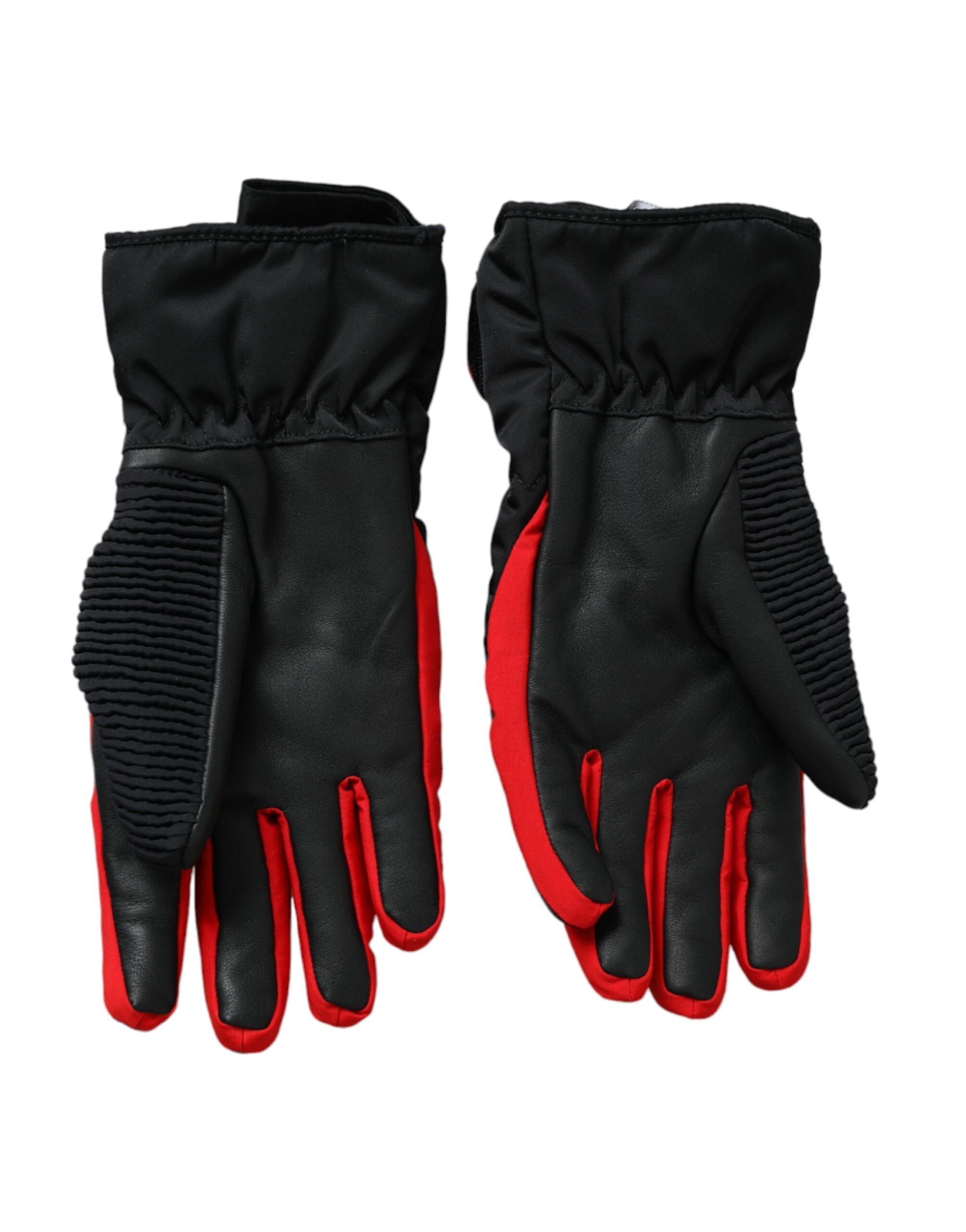 Guantes de nailon negros y rojos hasta la muñeca de Dolce & Gabbana-2