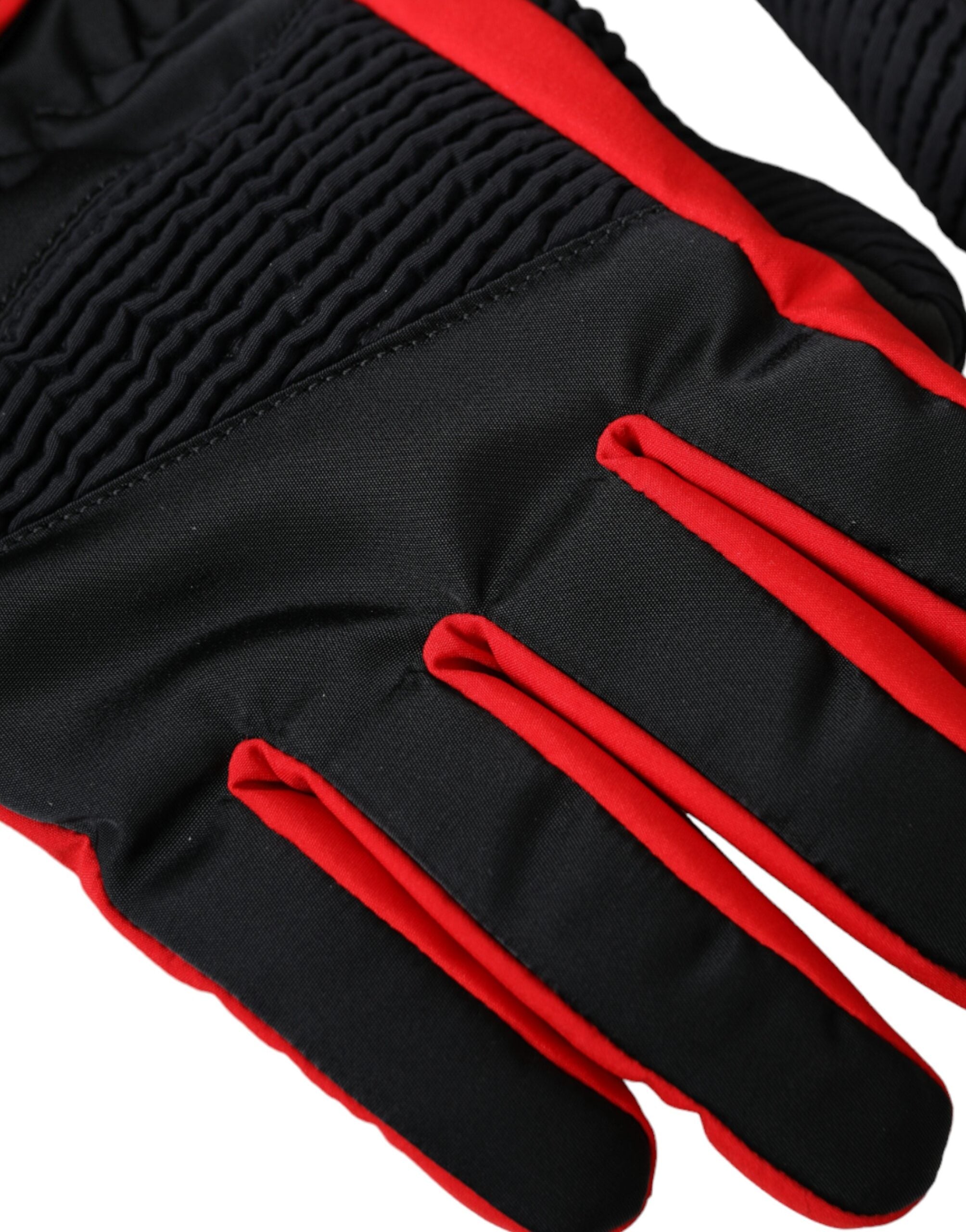 Guantes de nailon negros y rojos hasta la muñeca de Dolce & Gabbana-3