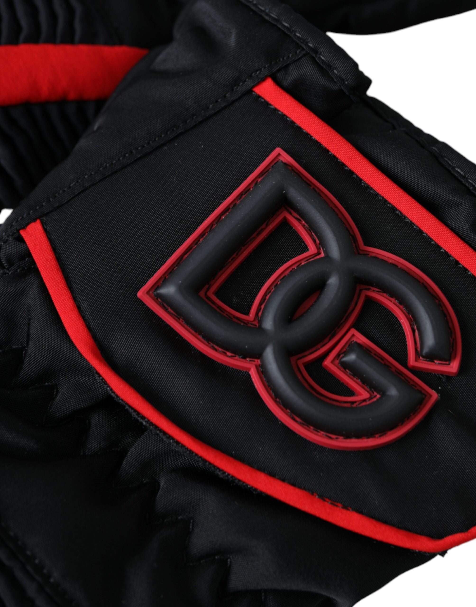 Guantes de nailon negros y rojos hasta la muñeca de Dolce & Gabbana-4