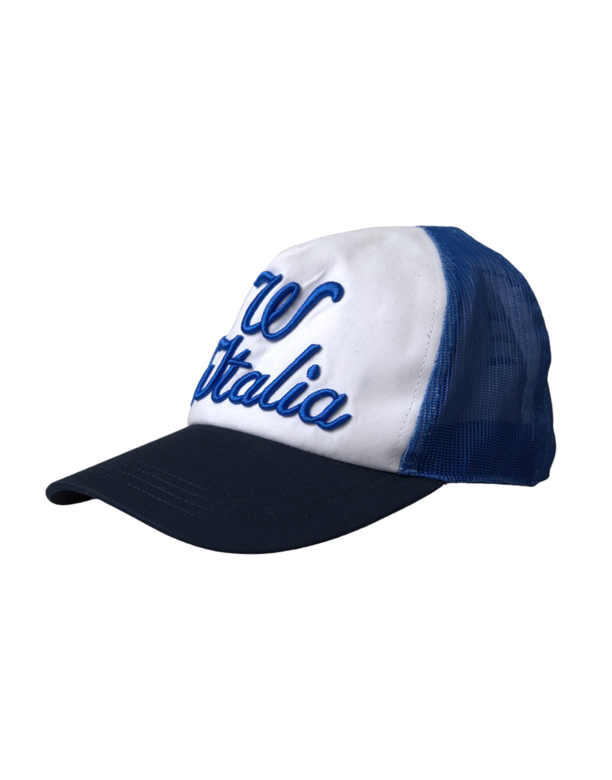 Dolce & Gabbana Blau Weiß Schwarz Italia Mesh Baseballmütze-2
