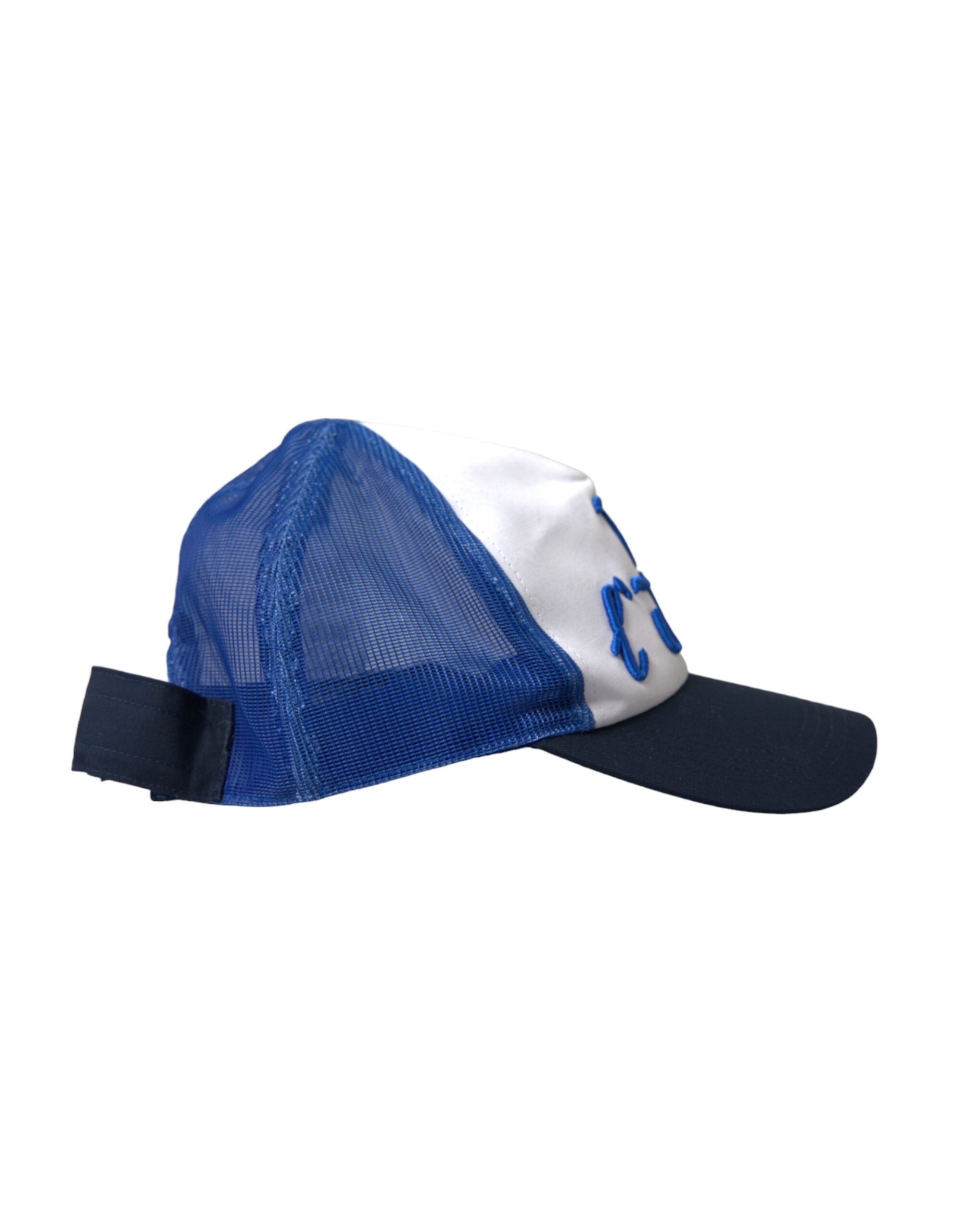 Dolce & Gabbana Blau Weiß Schwarz Italia Mesh Baseballmütze-3