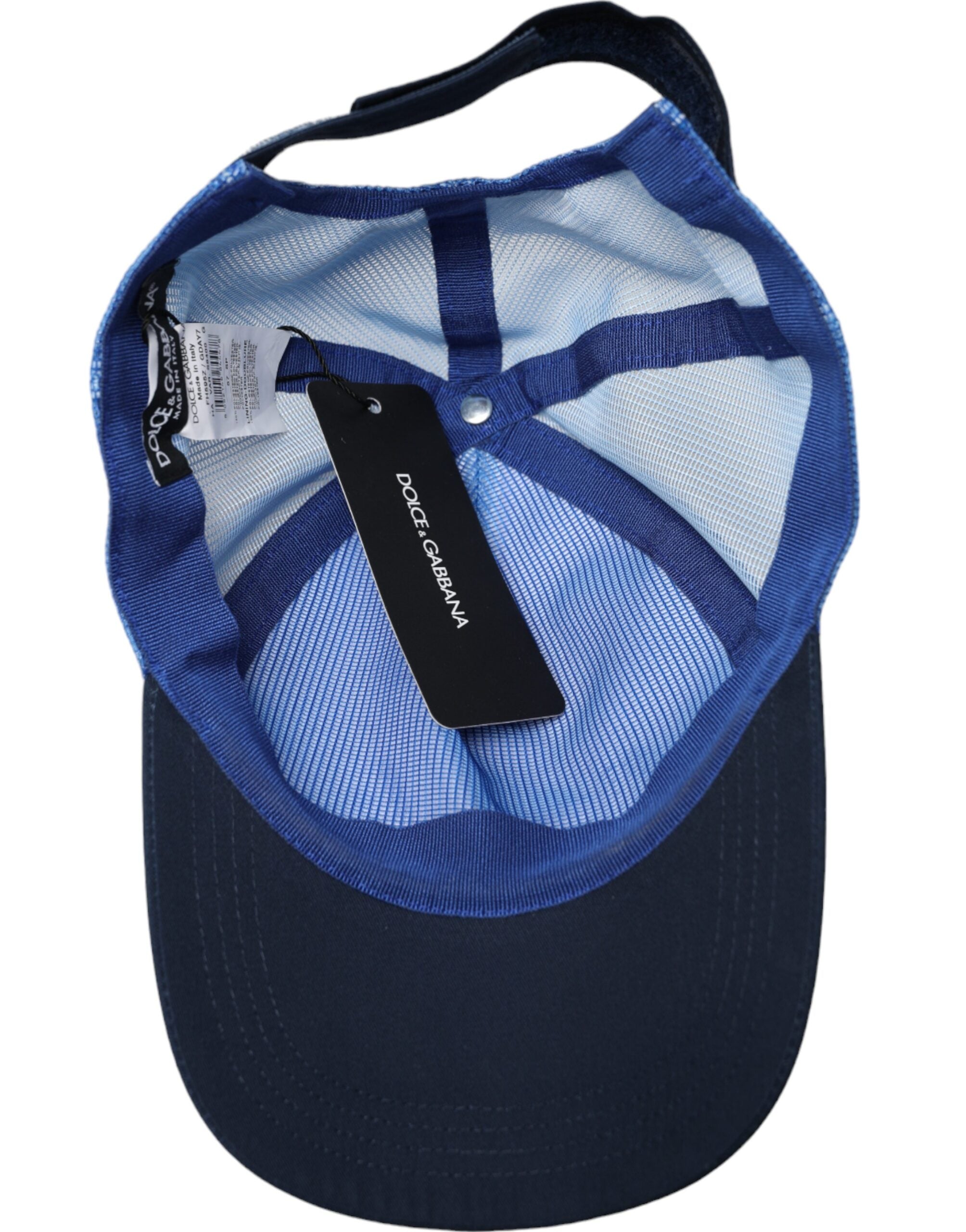 Dolce & Gabbana Blau Weiß Schwarz Italia Mesh Baseballmütze-7