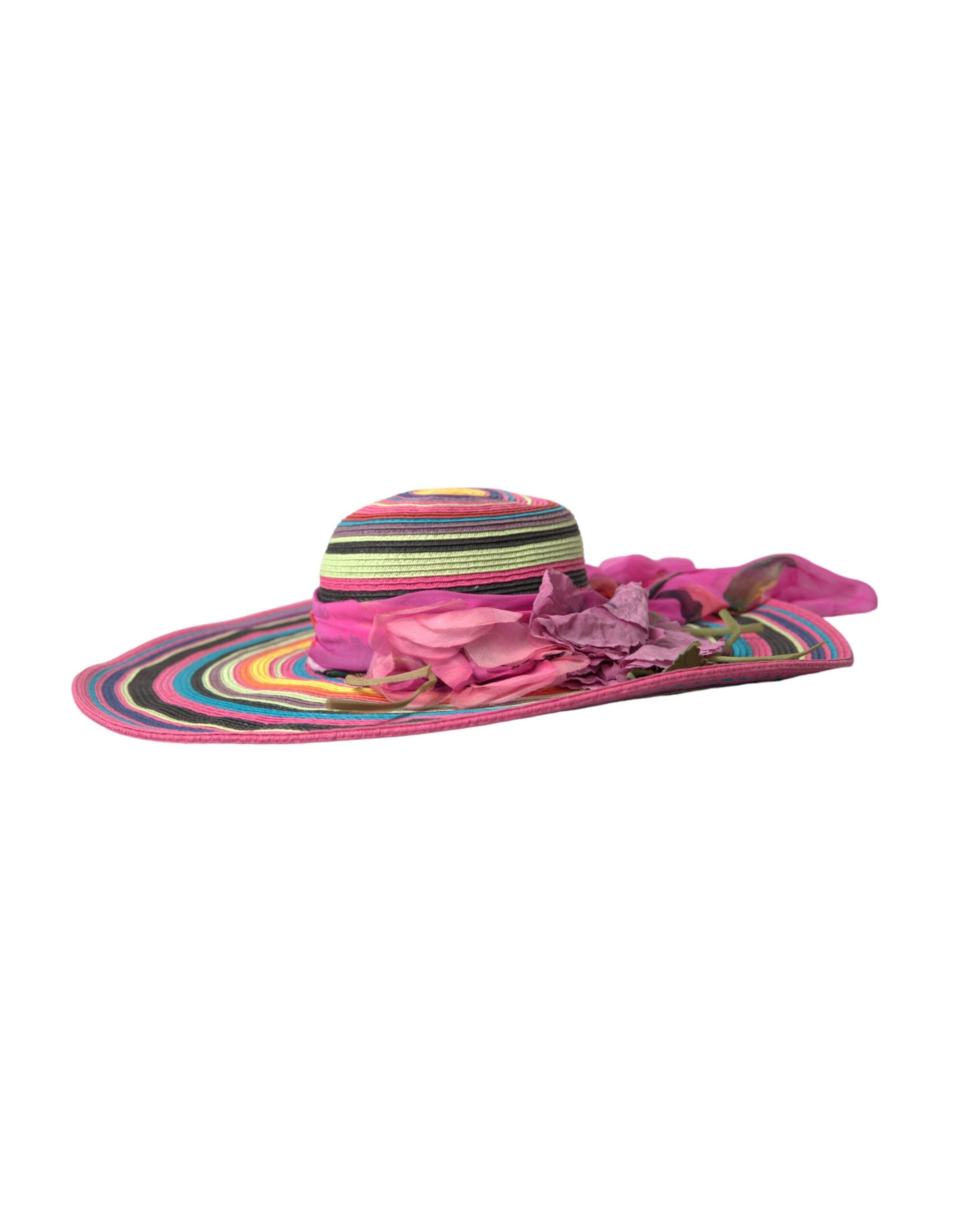 Sombrero flexible de ala ancha con diseño de fantasía multicolor de Dolce & Gabbana-2