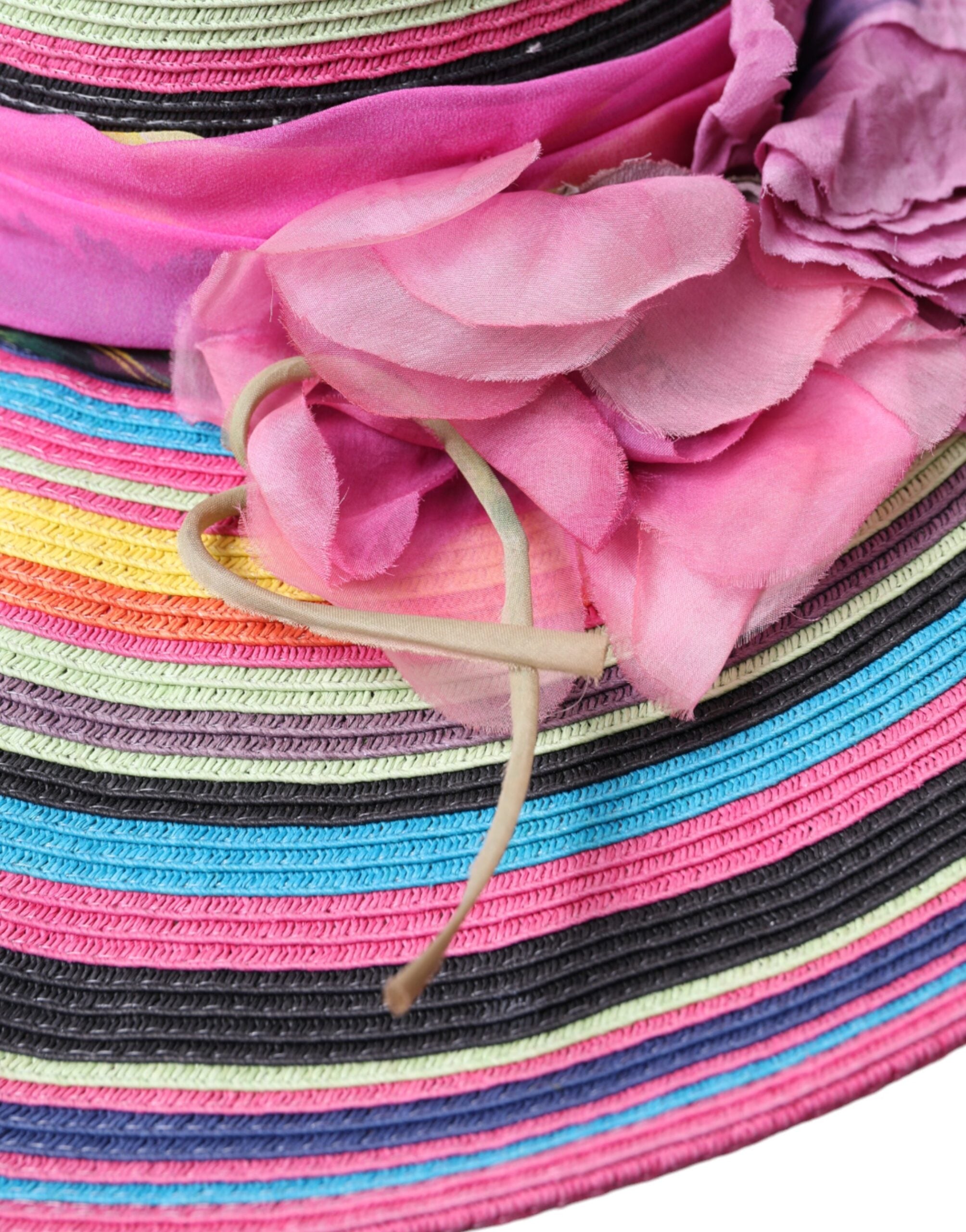 Sombrero flexible de ala ancha con diseño de fantasía multicolor de Dolce & Gabbana-3