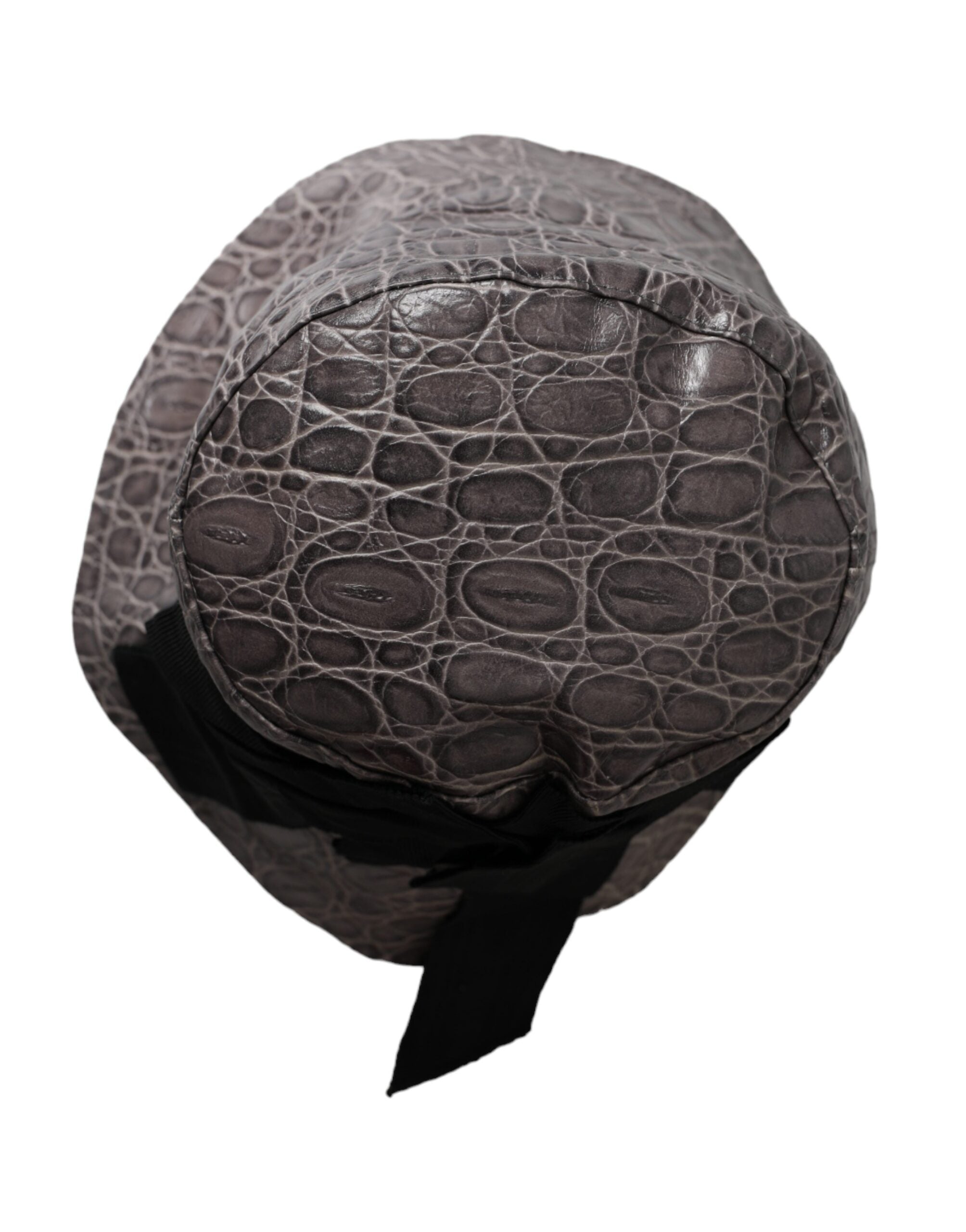 Dolce & Gabbana black and grey patterned leather bucket hat-3