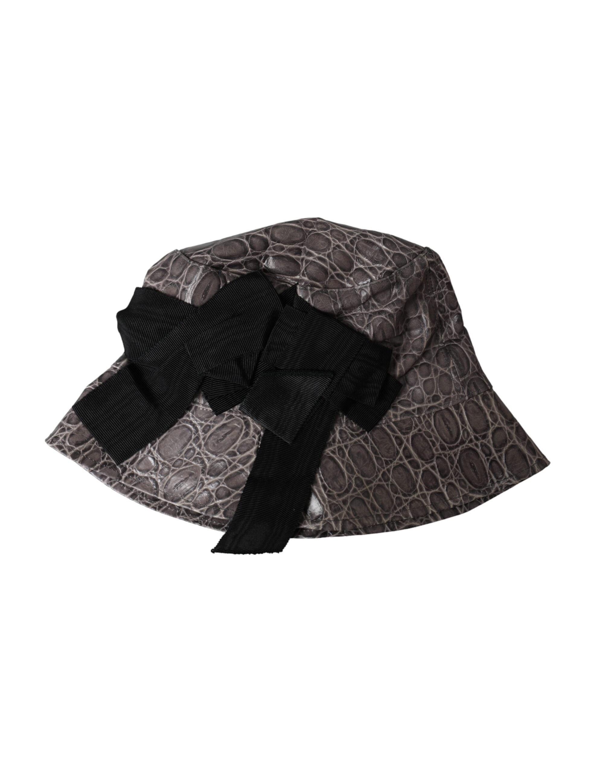 Dolce & Gabbana black and grey patterned leather bucket hat-6