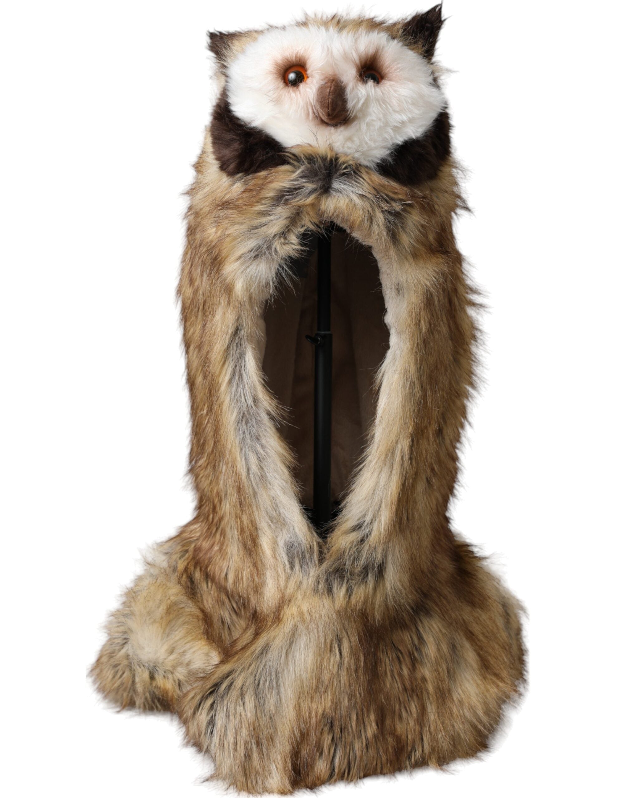 Dolce & Gabbana Brown Owl Faux Fur Full Head Hat-1