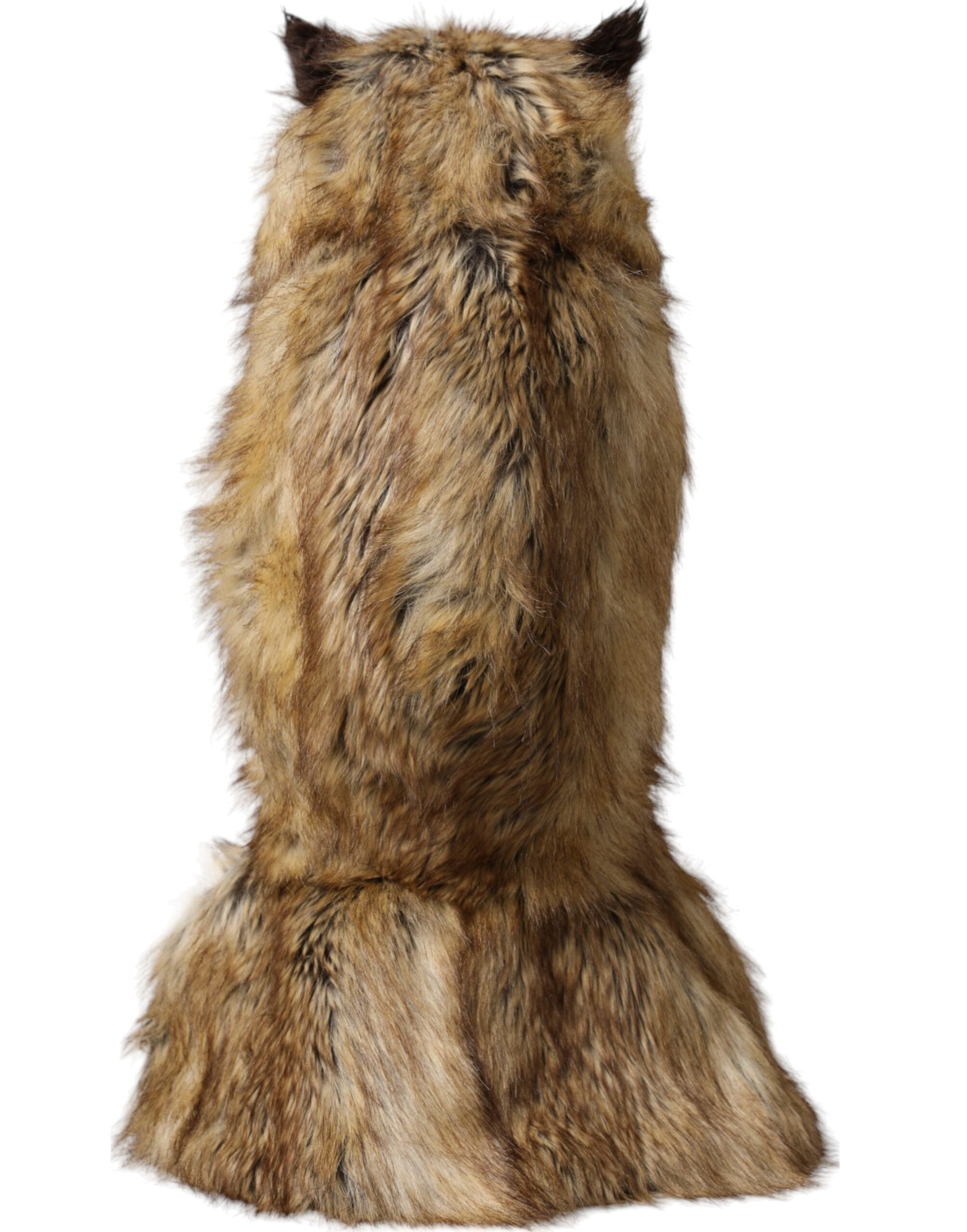 Dolce & Gabbana Brown Owl Faux Fur Full Head Hat-4