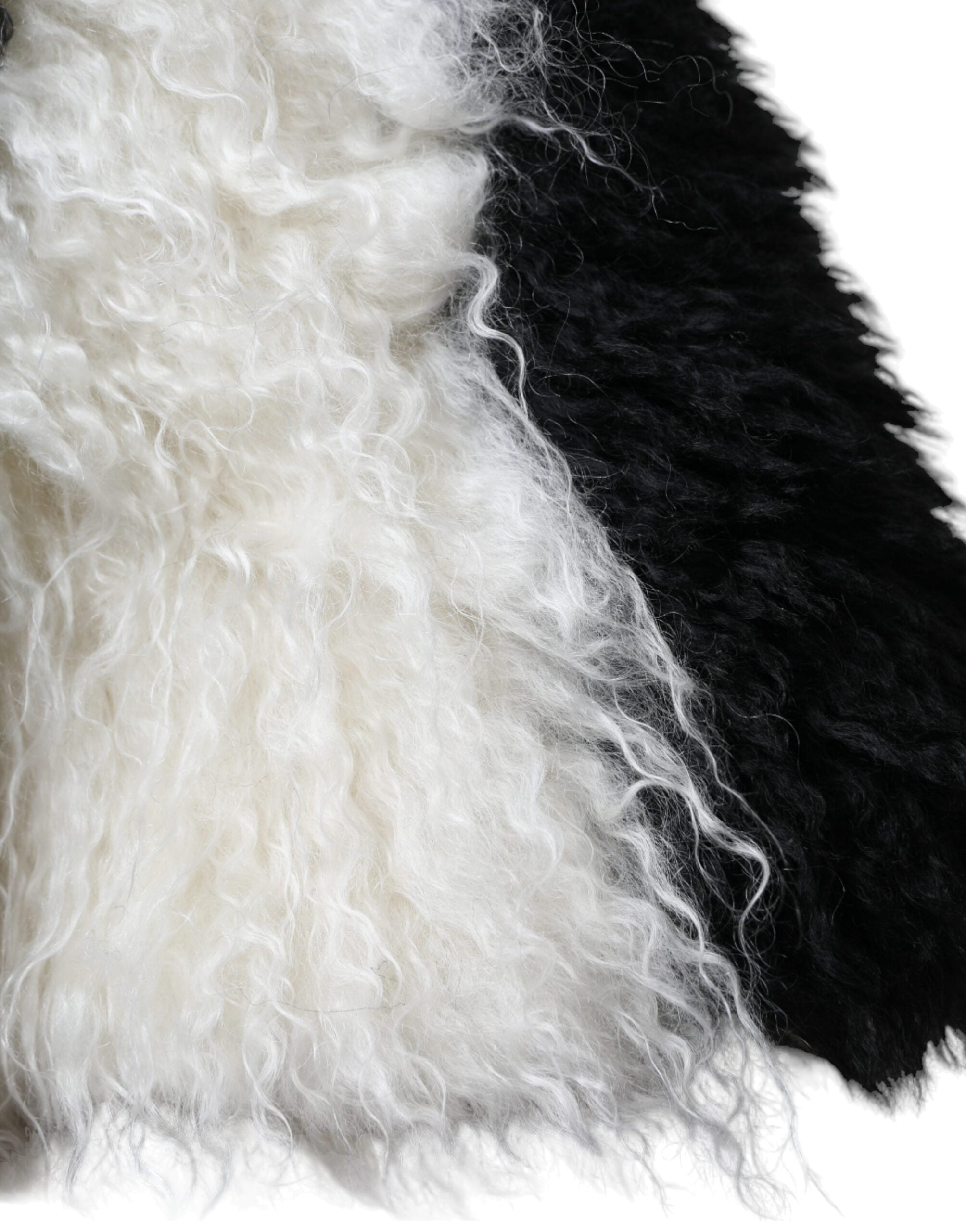 Dolce & Gabbana Schwarz-Weiß-Streifen Mohair Pelz Eimer Hut-2