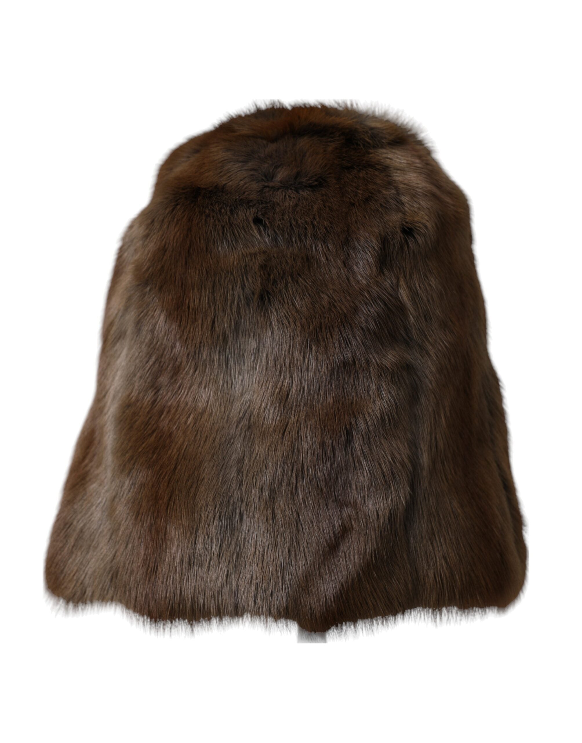 Dolce & Gabbana Brown Weasel Fur Women's Cashmere Beanie-2