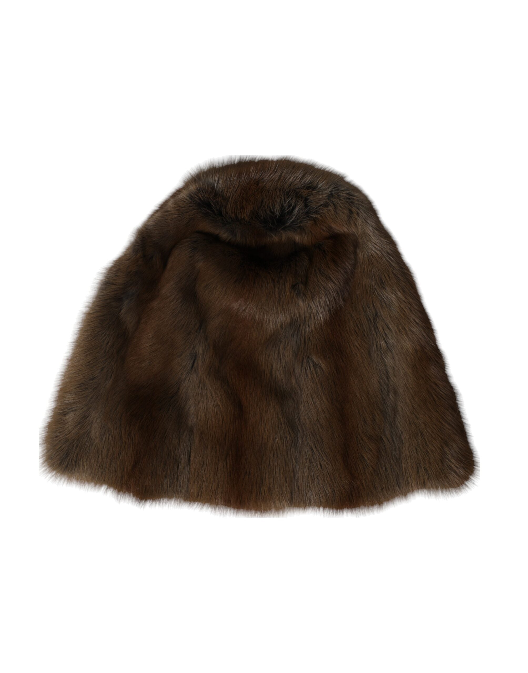 Dolce & Gabbana Brown Weasel Fur Women's Cashmere Beanie-4