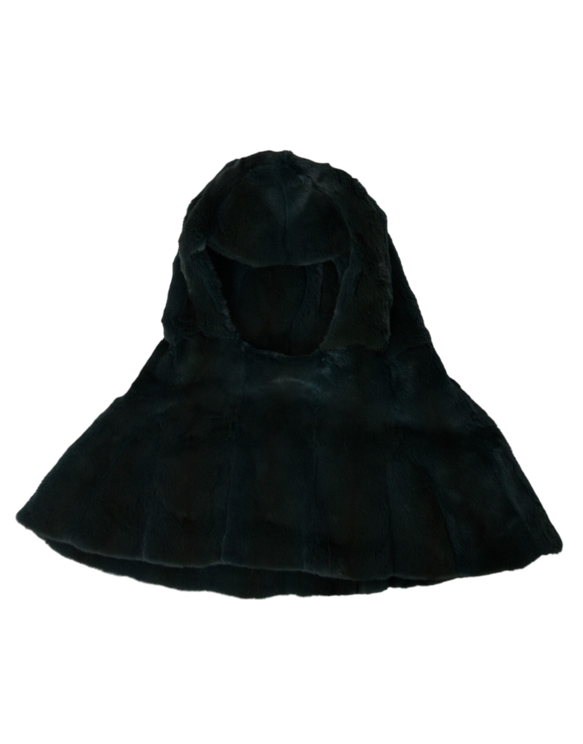 Dolce & Gabbana Schwarze Wiesel Pelz Ganzkopfmütze-4