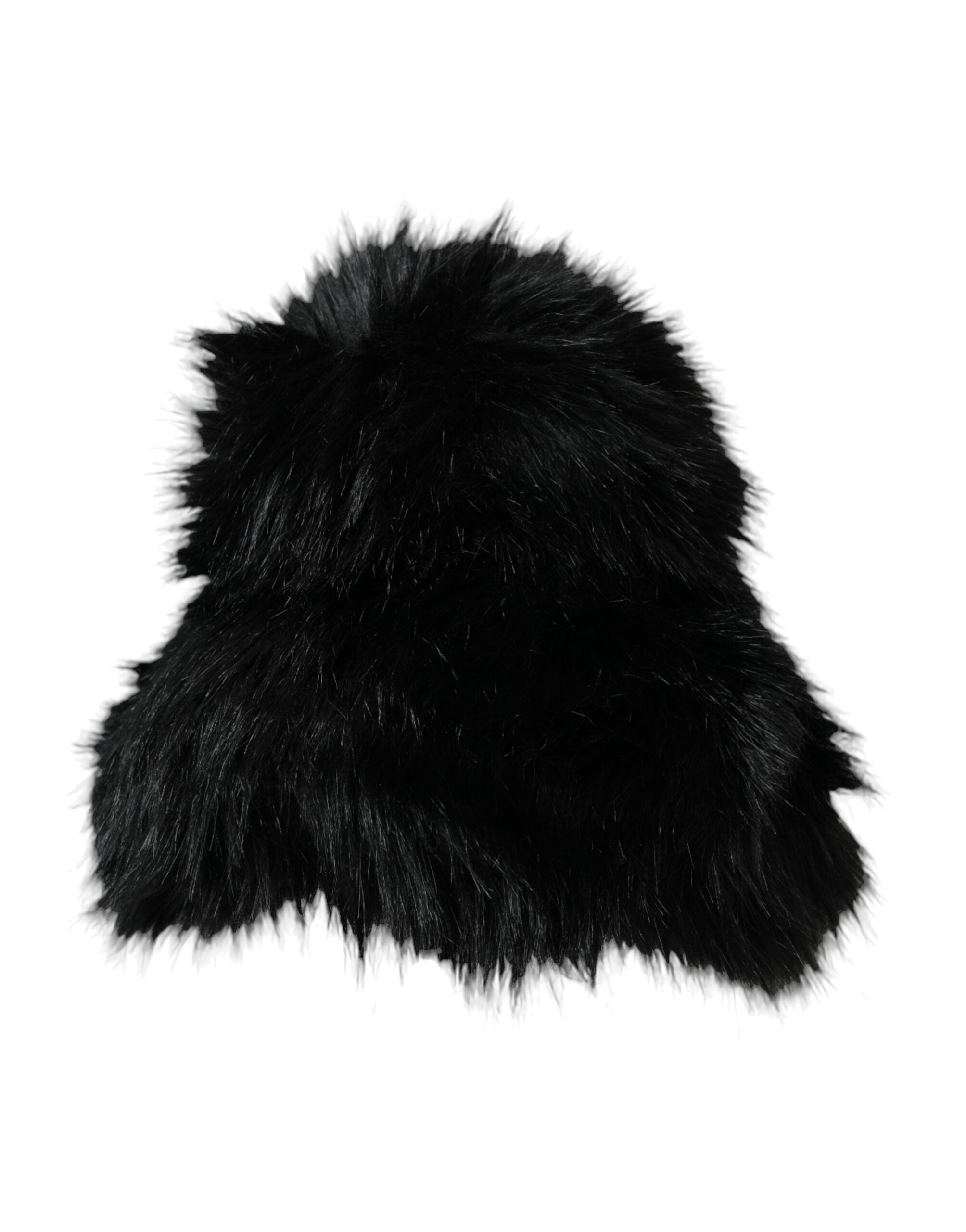Dolce & Gabbana Black Faux Fur Women's Bucket Hat-1