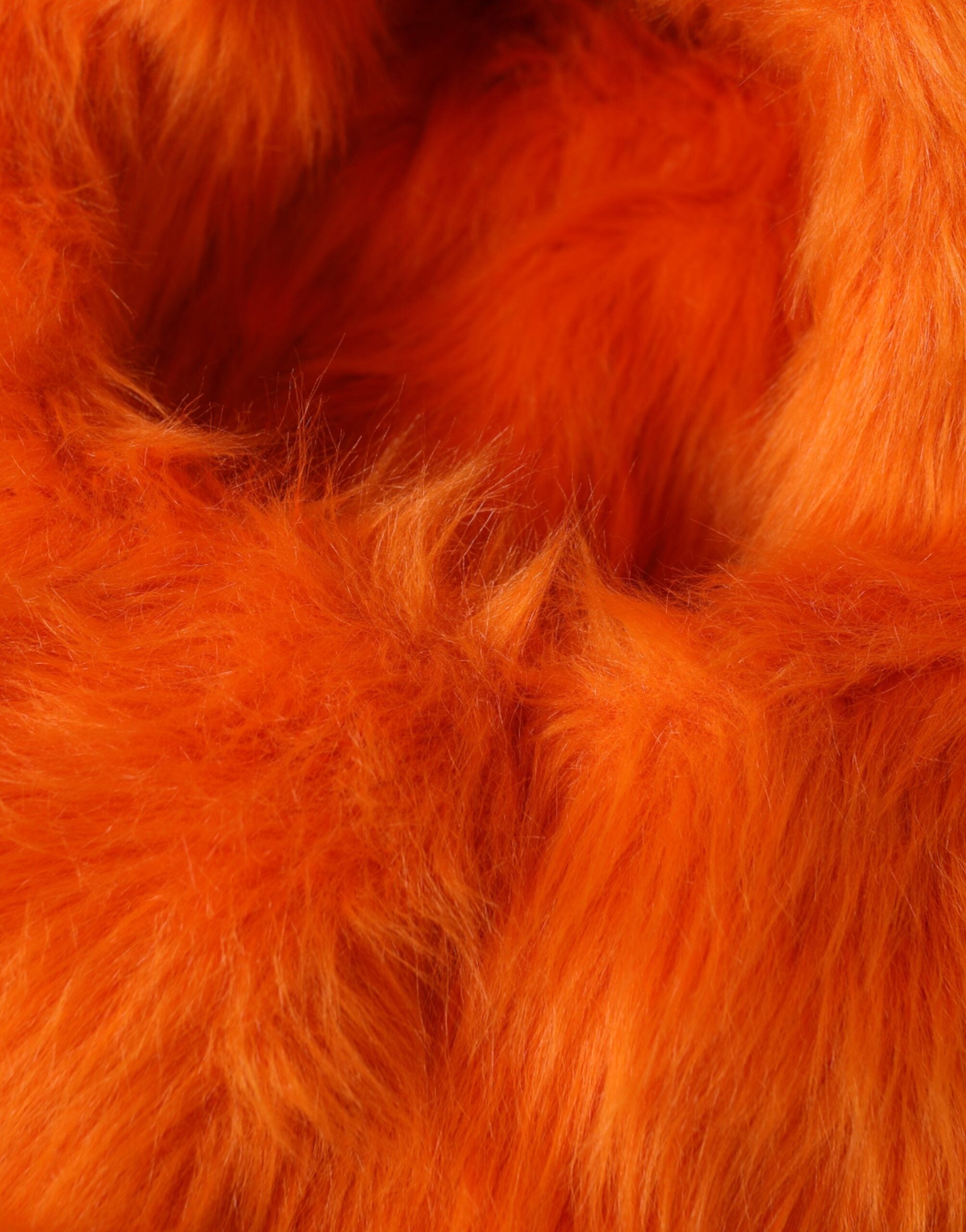 Dolce & Gabbana Orange Kunstfell-Ganzkopfmütze-8