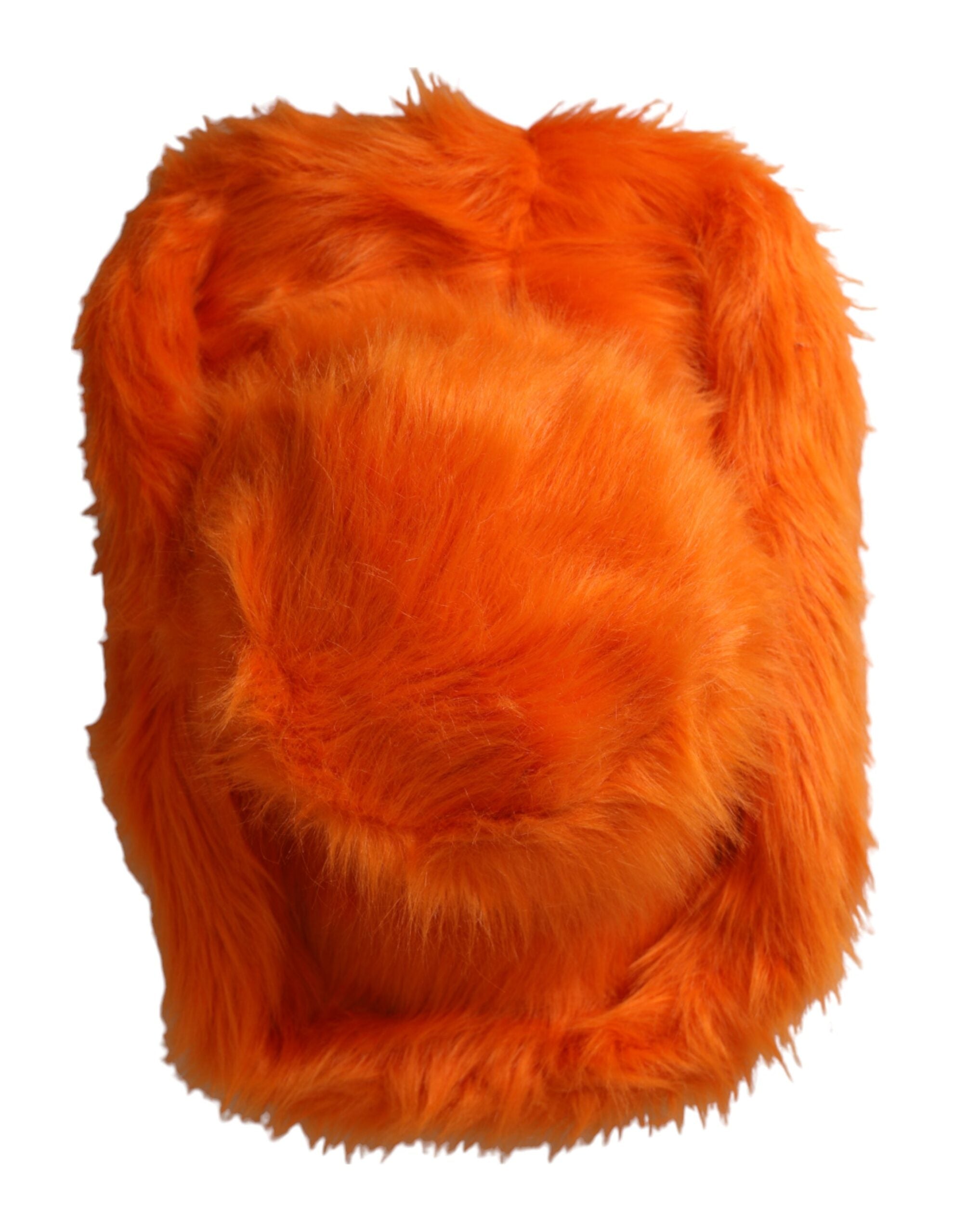 Dolce & Gabbana Orange Faux Fur Polyester Fedora Hat-5